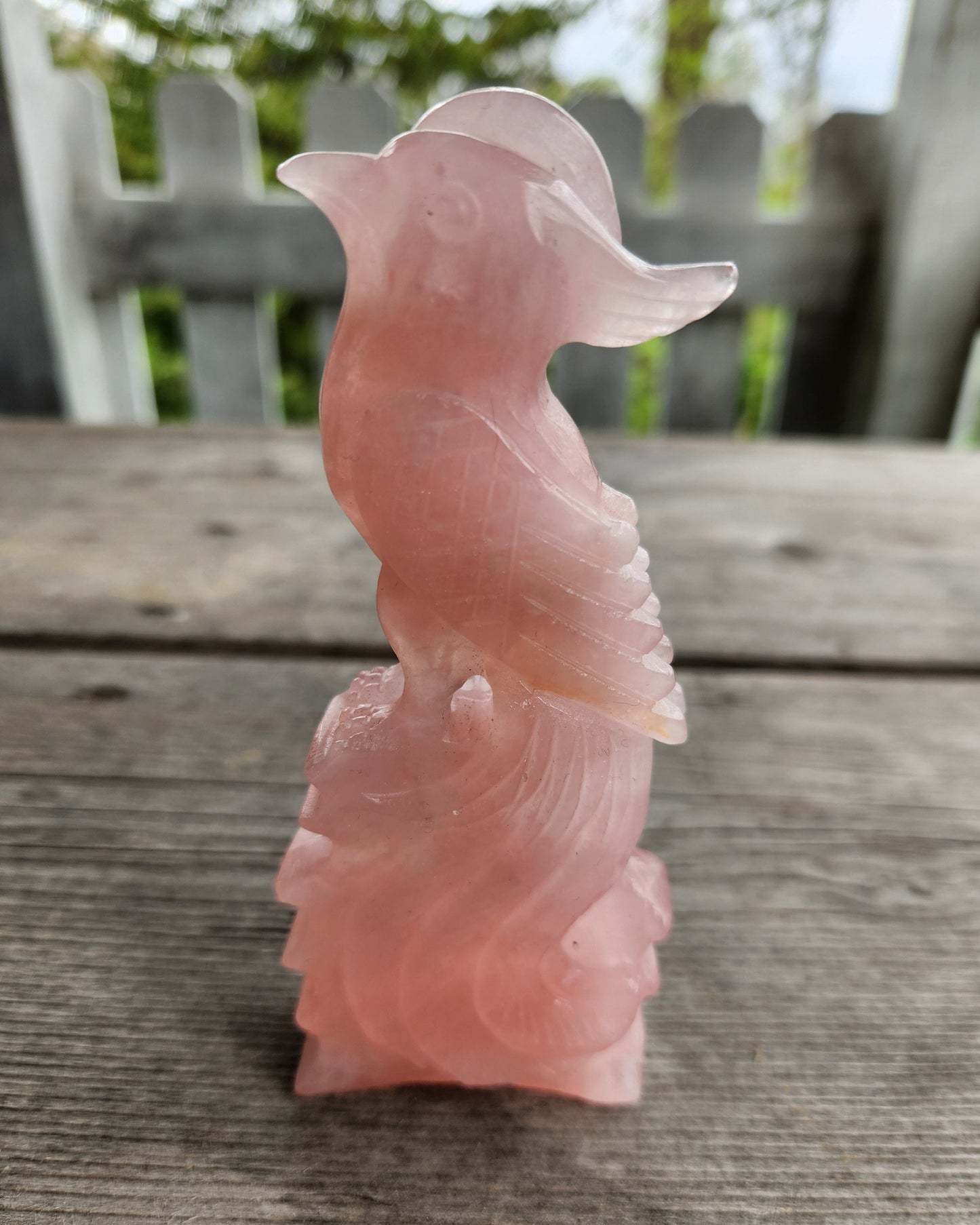 Carved Crystal Phoenix Birds