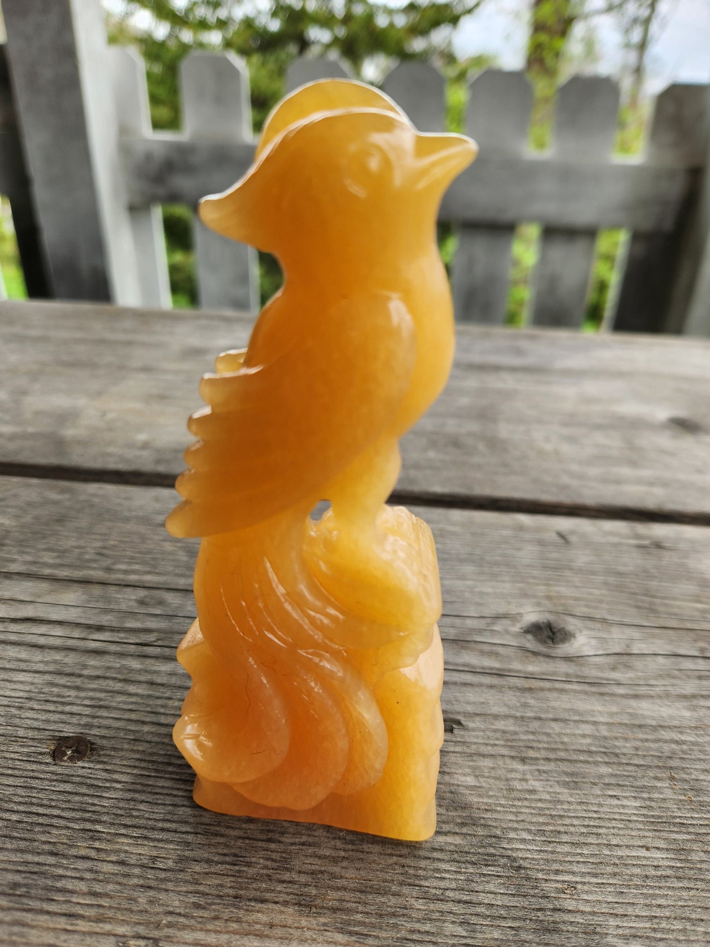 Carved Crystal Phoenix Birds