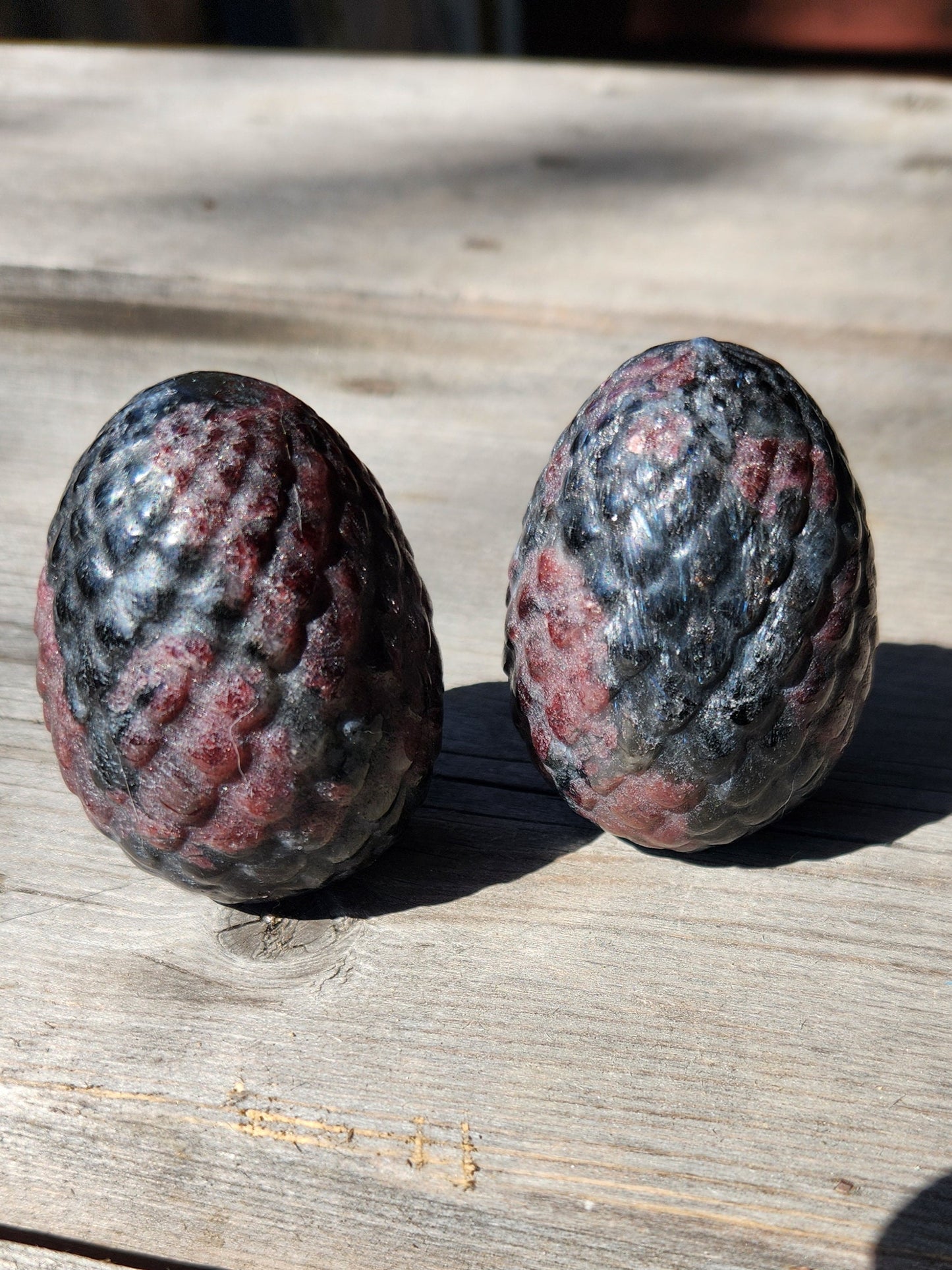 Garnet / Astrophyllite "Dinosaur Eggs"