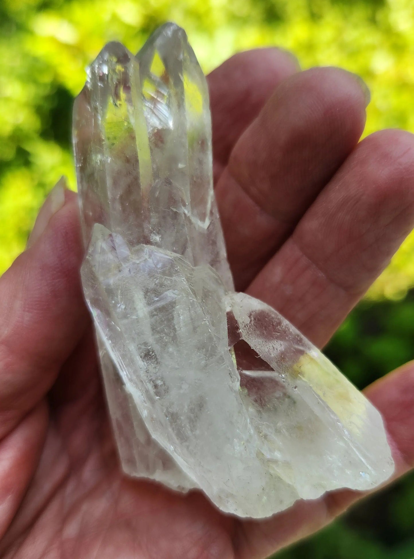 Clear Crystal Lemurian Seed Quartz Cluster, 2.9" x 1.8" 98 Grams, Lemurian Seeded This Quartz, Horizontal Striations, Metaphysical Healing Etsy