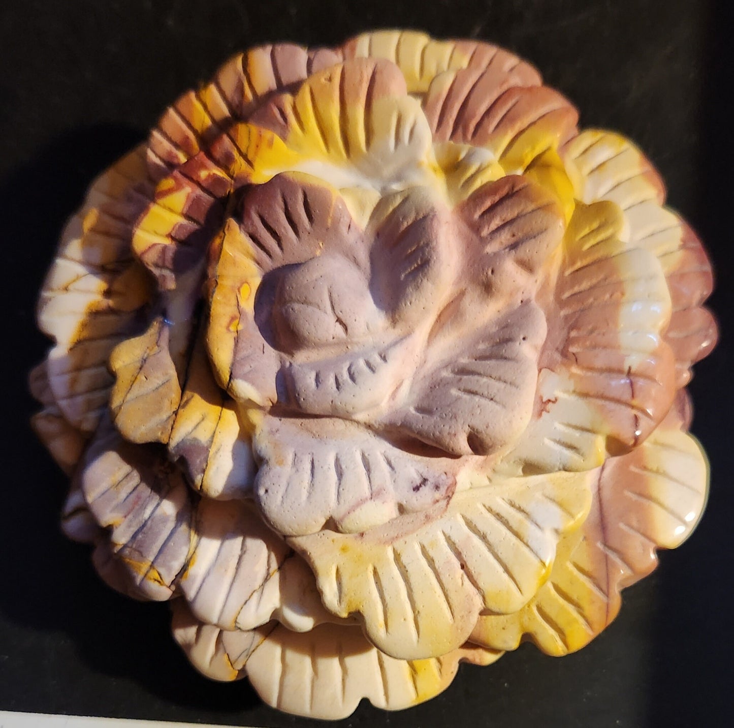 Large Carved Crystal Peonies