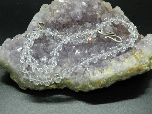 Clear Swarovski Crystal and Sterling Silver Necklace, 16-inch beaded sparkle chain, romantic bridal jewelry, delicate shimmering beads Etsy