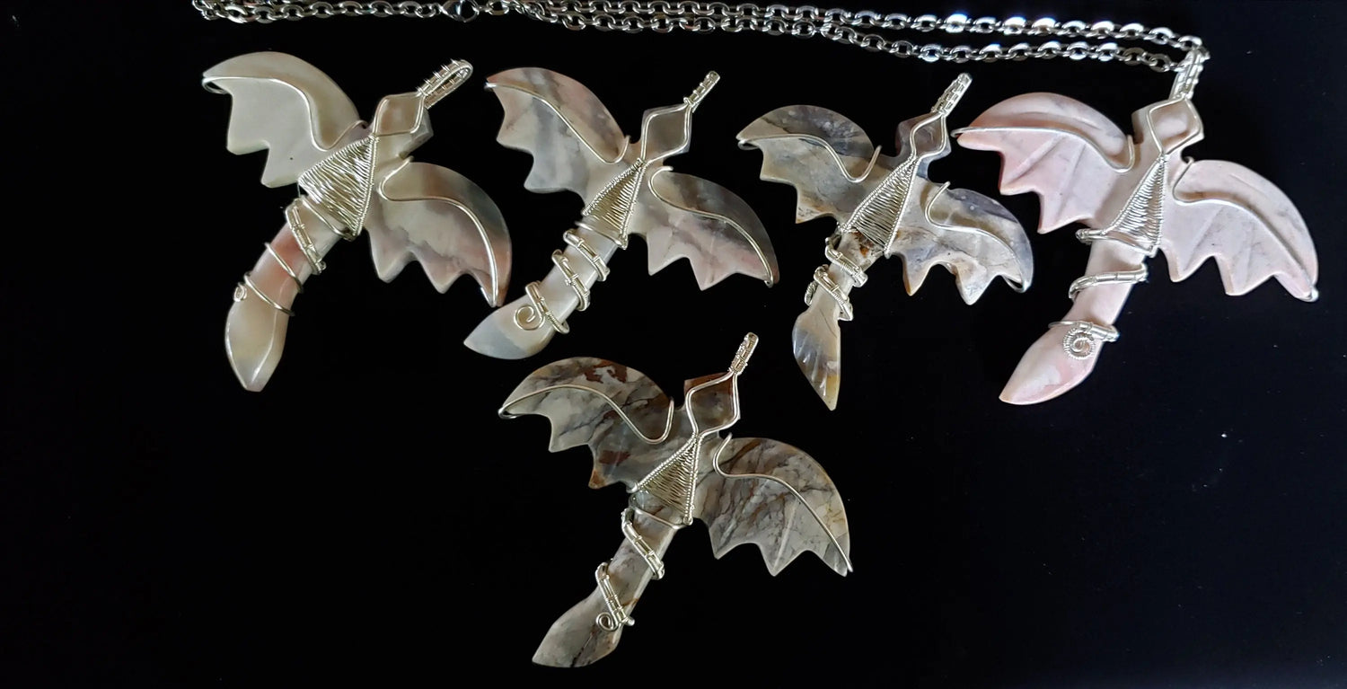 Chalcedony Crystal Wire Wrapped Stone Dragons Pendant Etsy