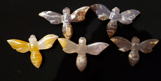 Crystal Bumblebee Figurines: Carnelian & Chalcedony Carved Insects | 60mm Wingspan | Energy and Creativity Stones Etsy