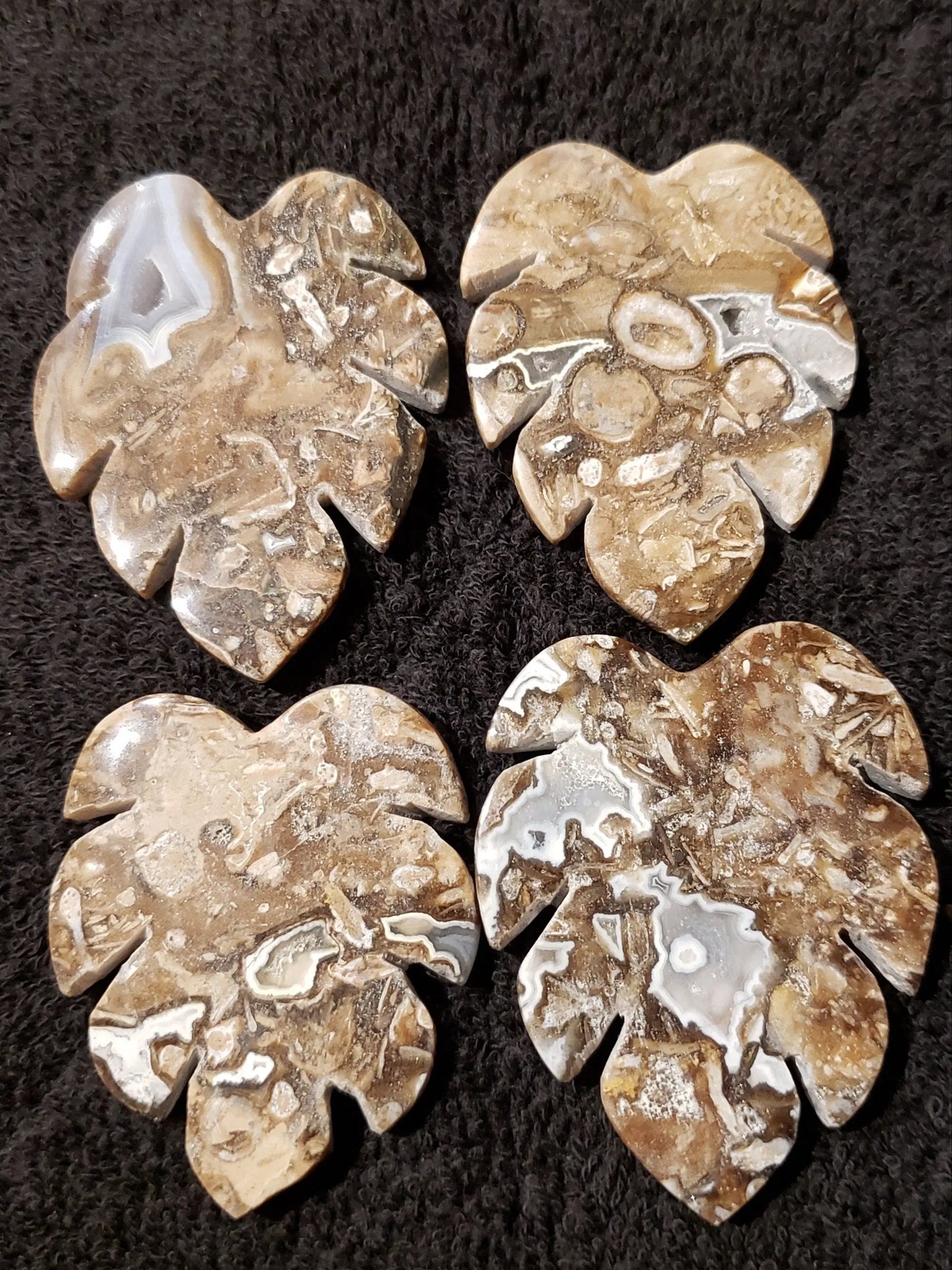 Batik Agate Carved Leaves Druzy accents, Crystal leaf, Nature Gift  Botanical gemstone Banded Pattern Etsy