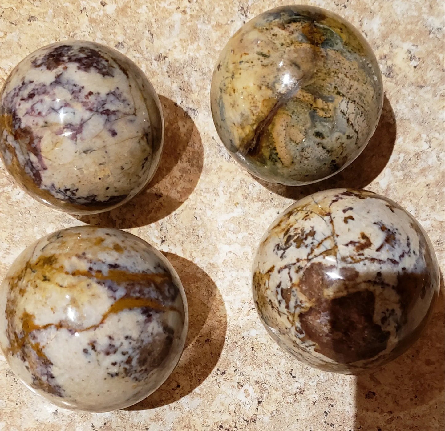 Lovely Indonesian Jasper Spheres, 2.25 Inches in Diameter, Beautifully Colored, Unconditional Love Etsy