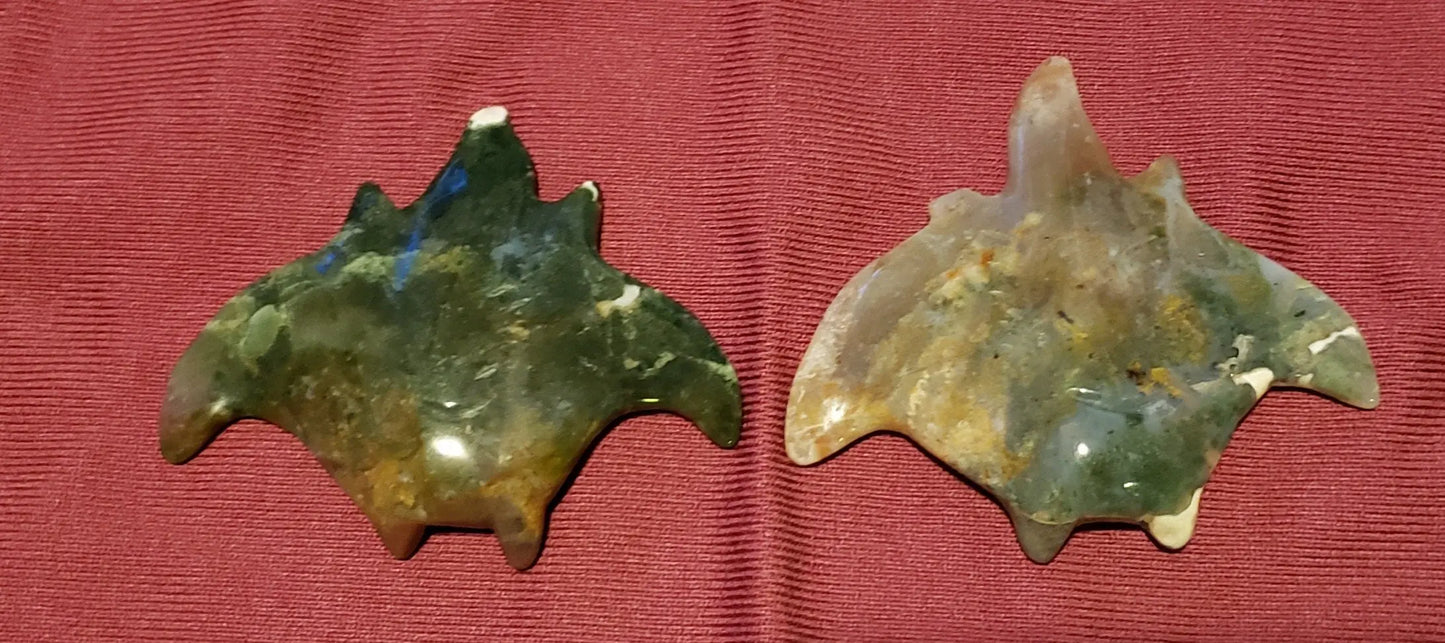 Carved Ocean Jasper Manta Ray, Rare Manta Ray Carving, Rare Ocean Jasper, Ocean Decor Etsy