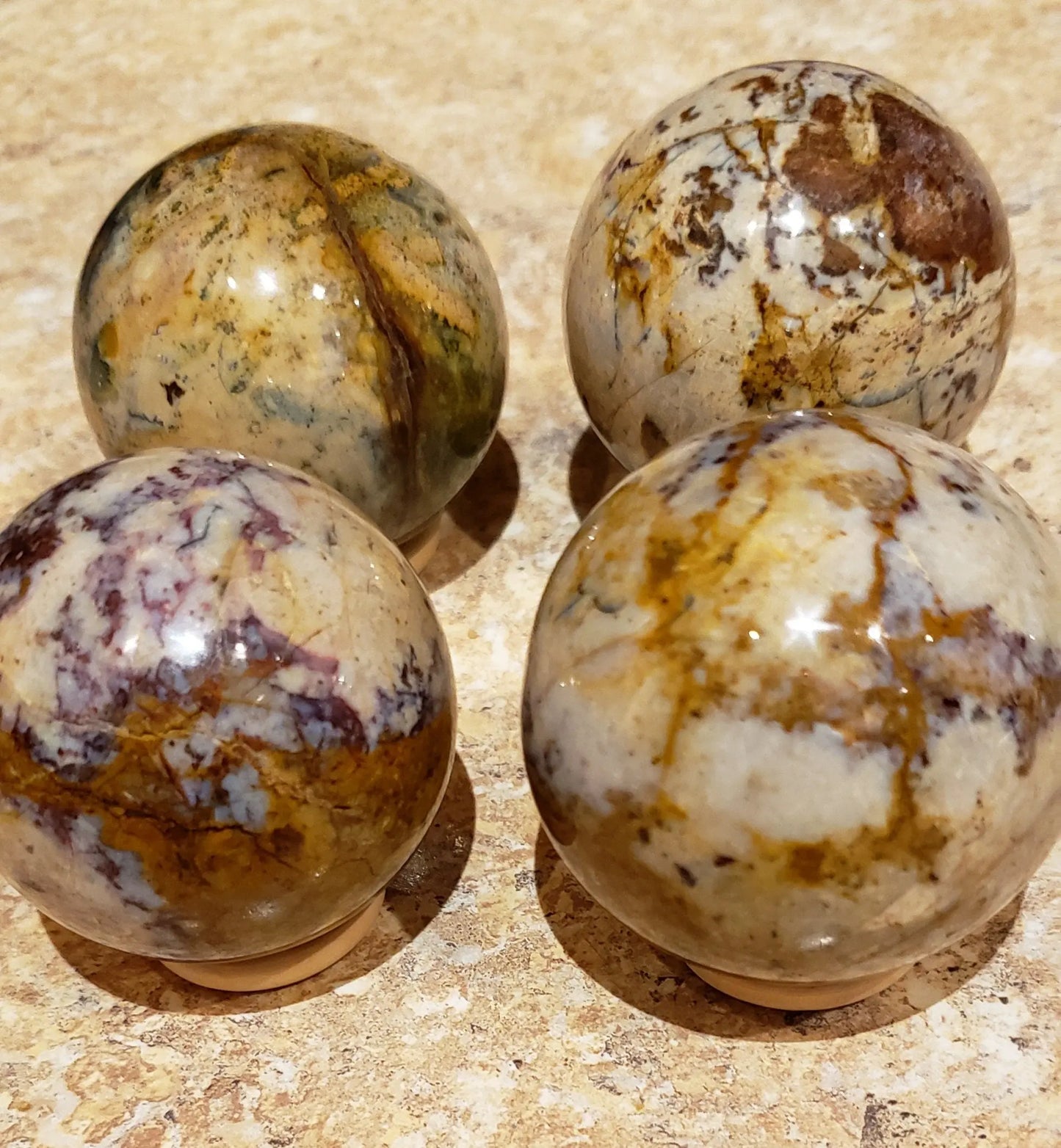 Lovely Indonesian Jasper Spheres, 2.25 Inches in Diameter, Beautifully Colored, Unconditional Love Etsy
