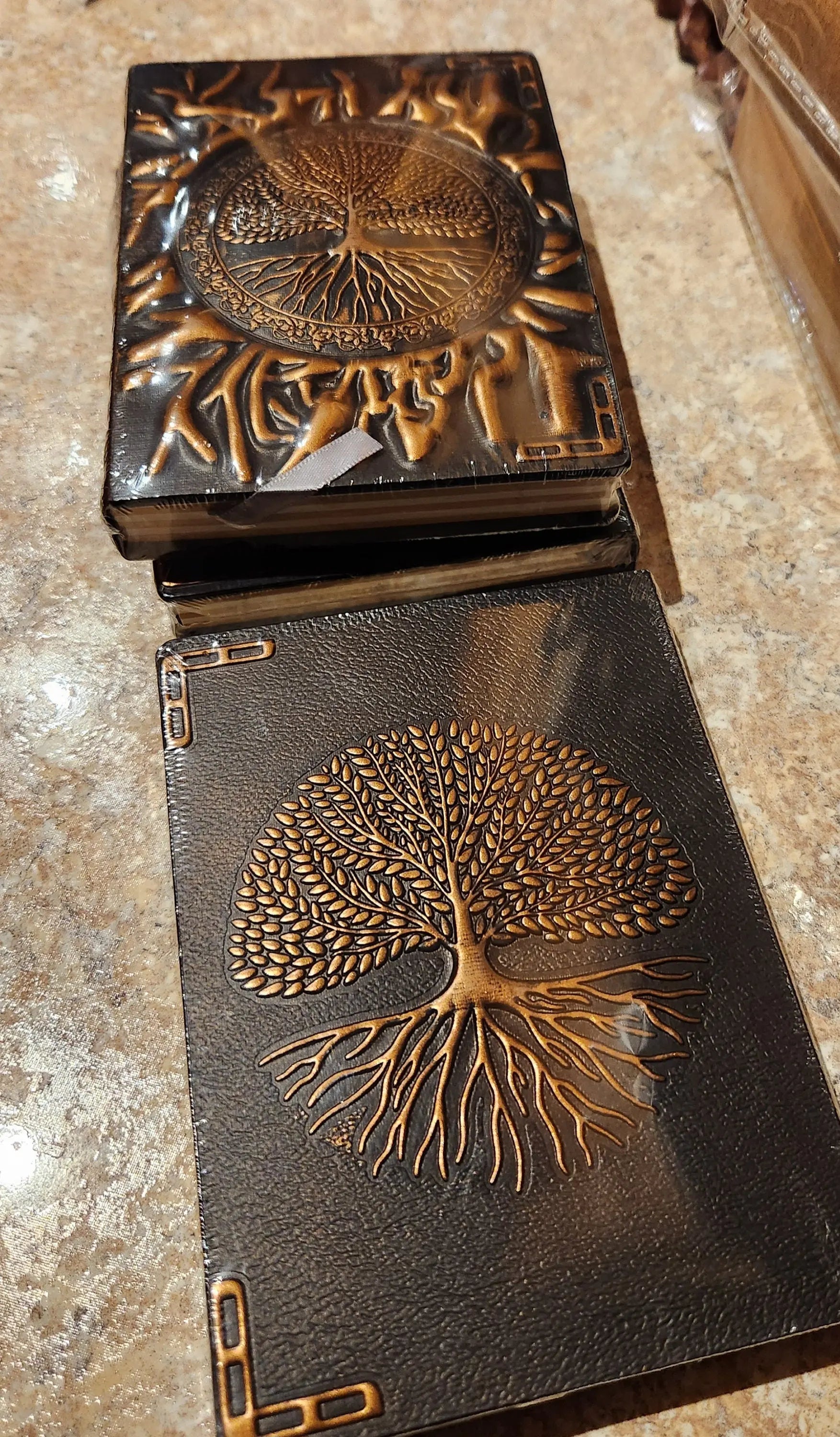 Leather Bound Book, Tree of Life Journal, Nautical Leather Notebook, Personal Travel Diary, Sacred Symbol Leather Journal for Writers Etsy