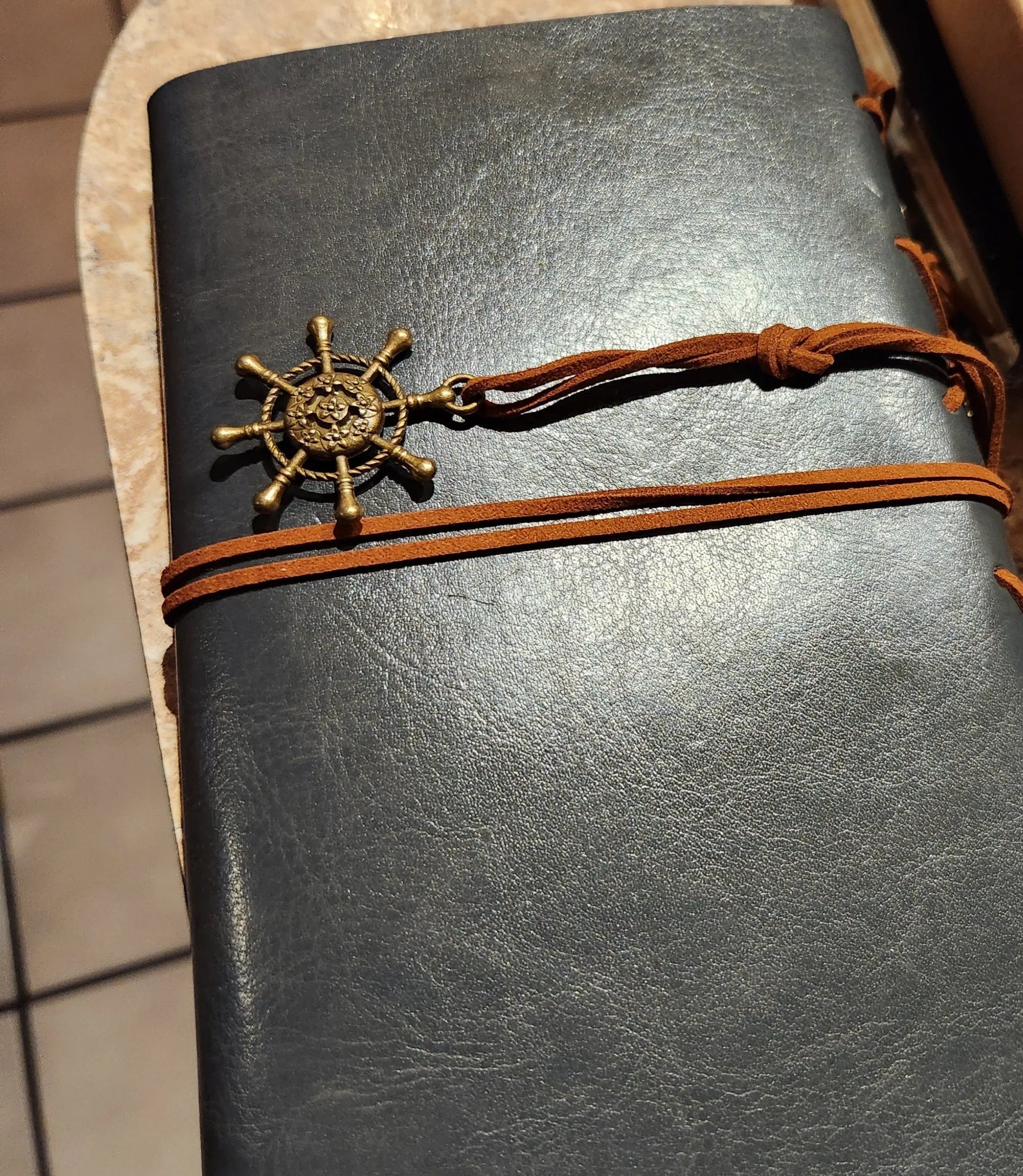 Leather Bound Book, Tree of Life Journal, Nautical Leather Notebook, Personal Travel Diary, Sacred Symbol Leather Journal for Writers Etsy