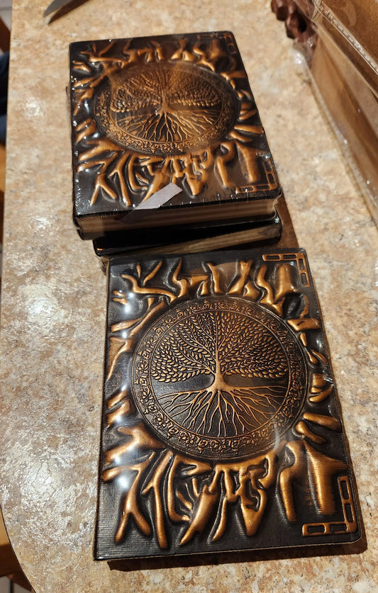 Leather Bound Book, Tree of Life Journal, Nautical Leather Notebook, Personal Travel Diary, Sacred Symbol Leather Journal for Writers Etsy