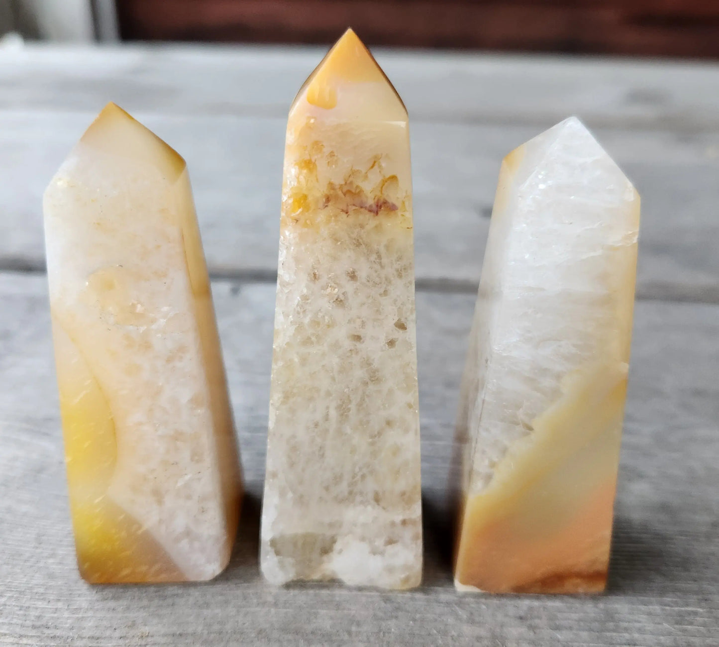 Carnelian Towers with Clear Quartz: 3.2-3.7" Sunset Stone | Energy and Creativity Booster | Ancient Fertility and Warrior Crystal Etsy