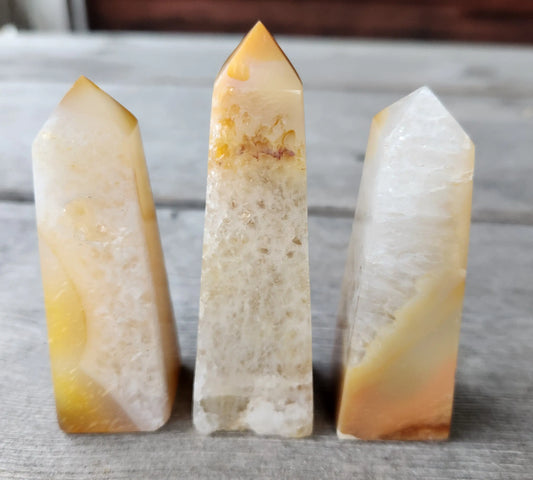Carnelian Towers with Clear Quartz: 3.2-3.7" Sunset Stone | Energy and Creativity Booster | Ancient Fertility and Warrior Crystal Etsy
