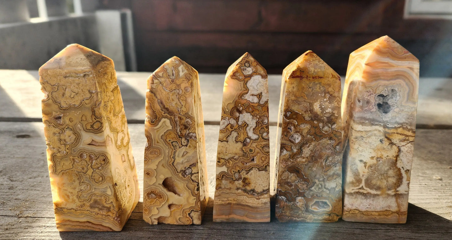 Crazy Lace Agate Towers with Druzy, Crystal Tower, Point, obelisk, crystal wand, Protection Stone, Crystal Points, Crystals,  Crystal Towers Etsy