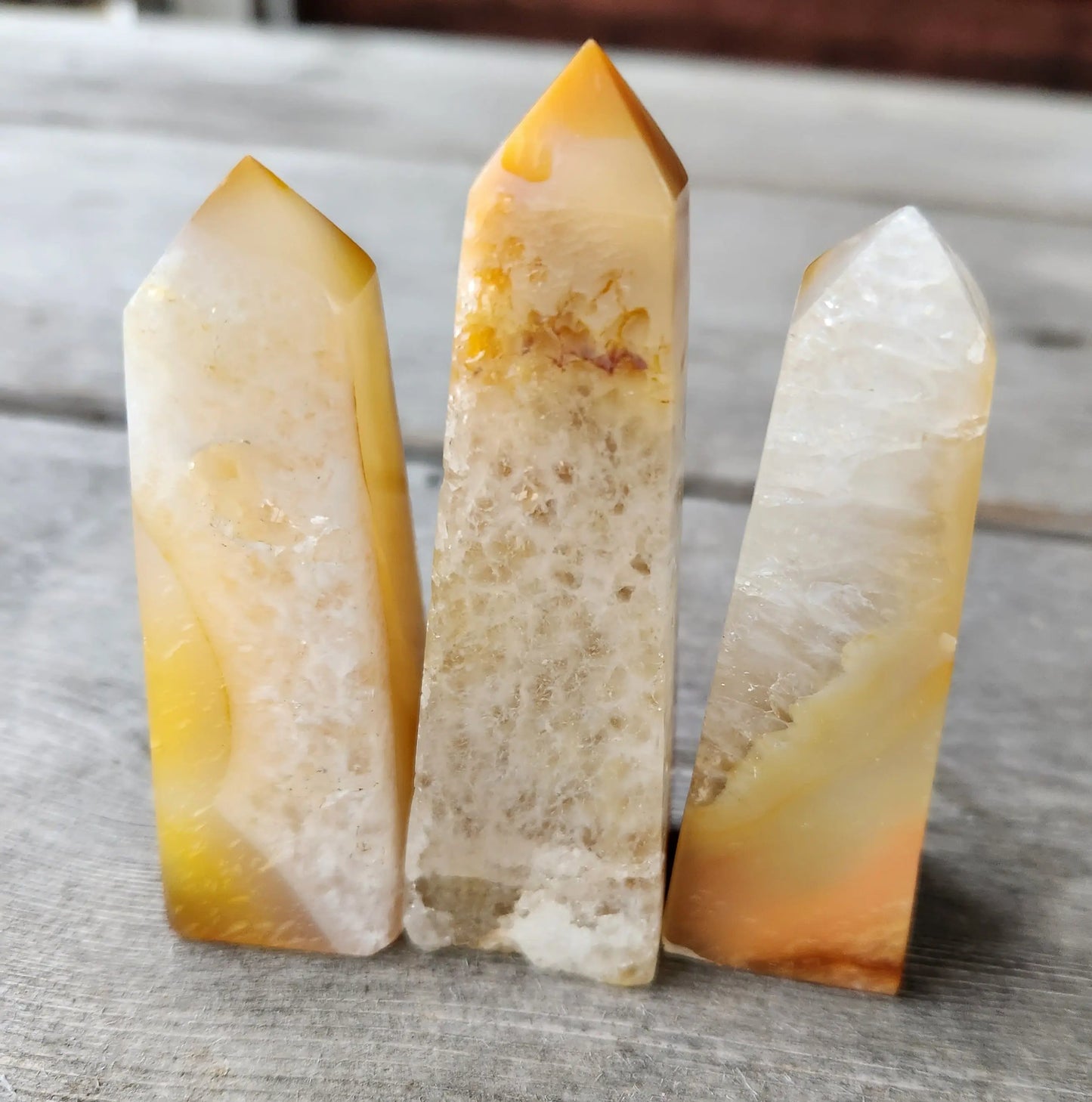 Carnelian Towers with Clear Quartz: 3.2-3.7" Sunset Stone | Energy and Creativity Booster | Ancient Fertility and Warrior Crystal Etsy