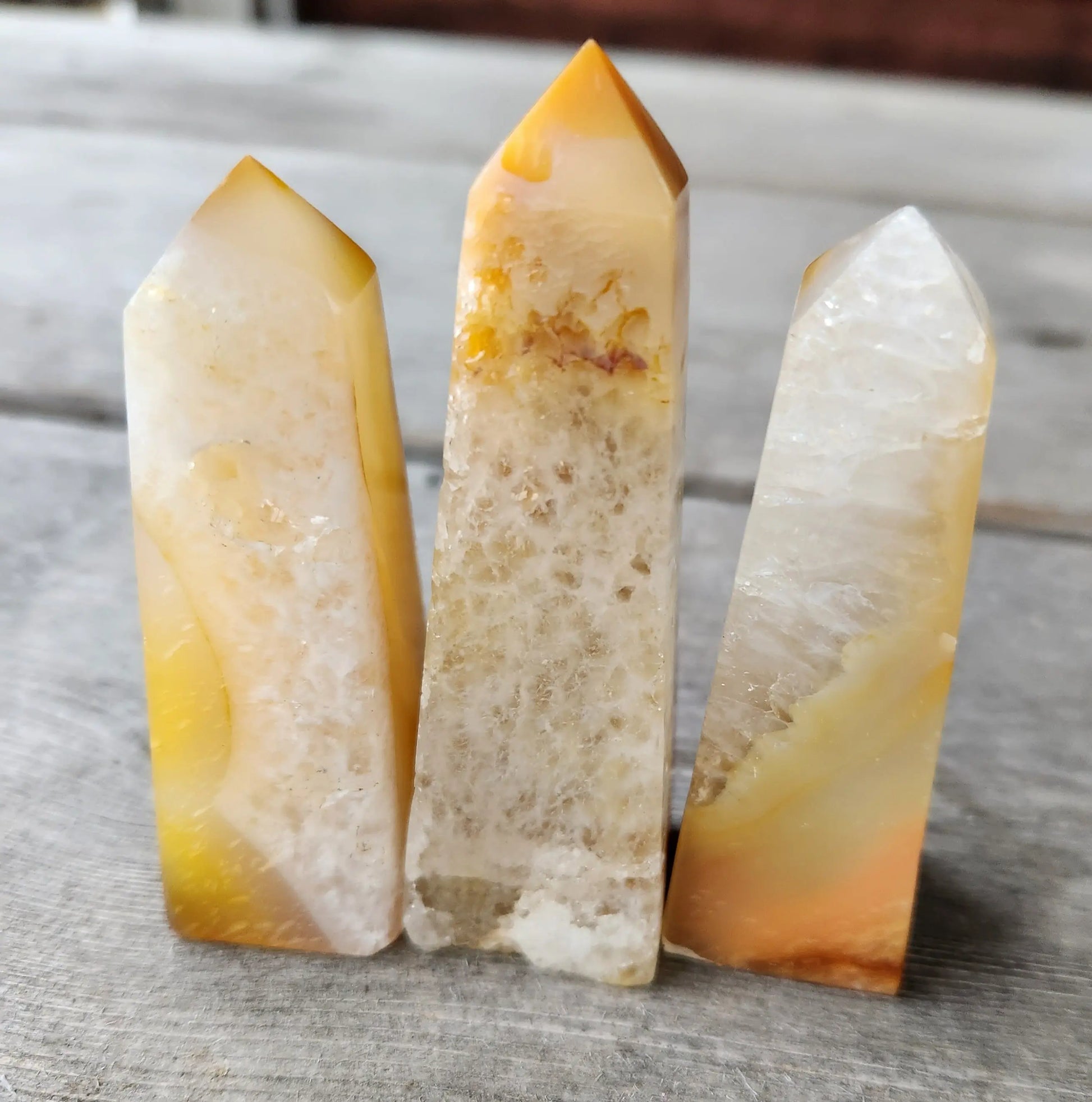 Carnelian Towers with Clear Quartz: 3.2-3.7" Sunset Stone | Energy and Creativity Booster | Ancient Fertility and Warrior Crystal Etsy