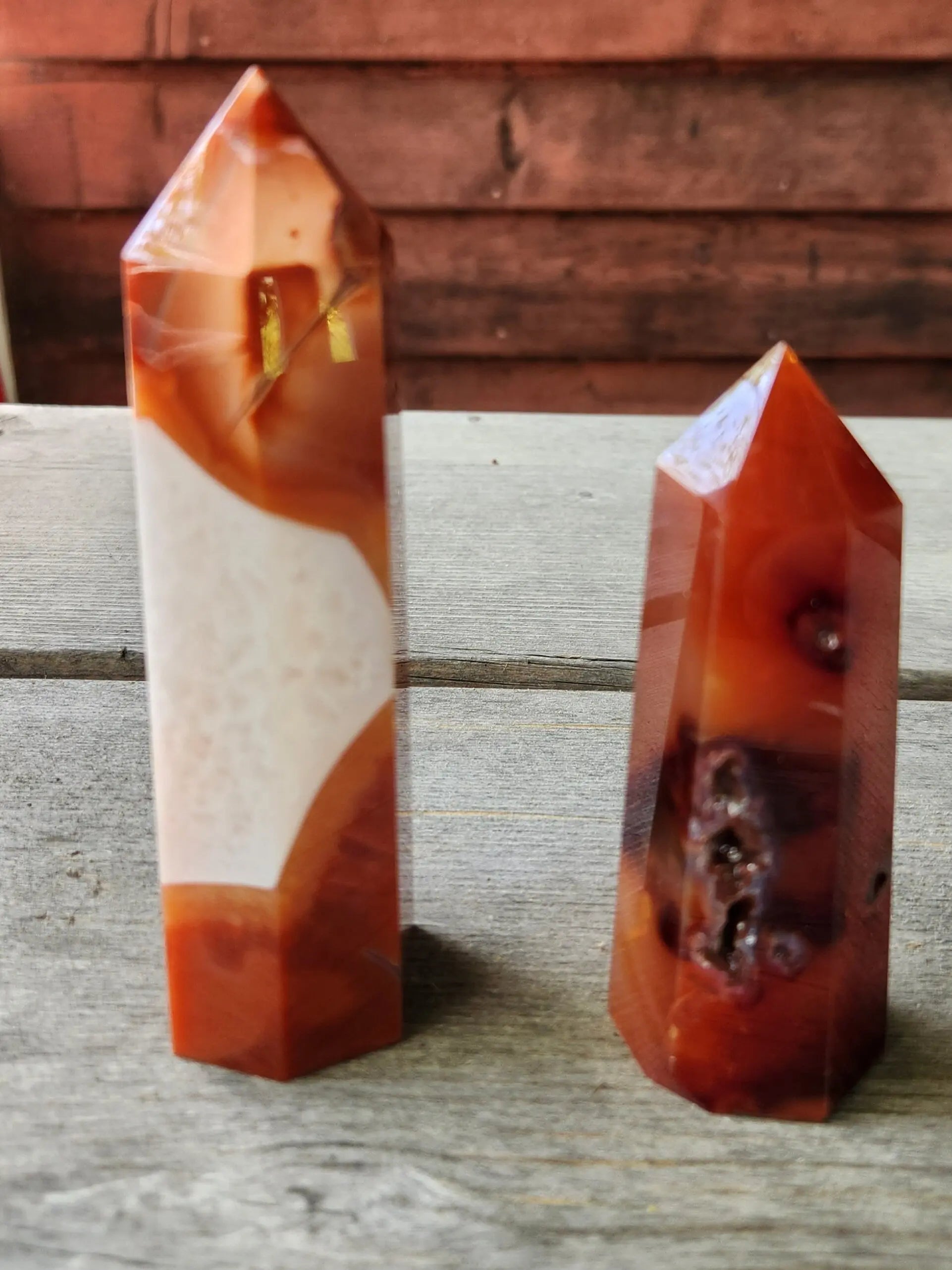 Carnelian Tower  Deep Burnt Orange Crystal | Energy & Creativity Stone | Druzy  Clear Quartz Accents | Spiritual Healing  Confidence Boost Etsy