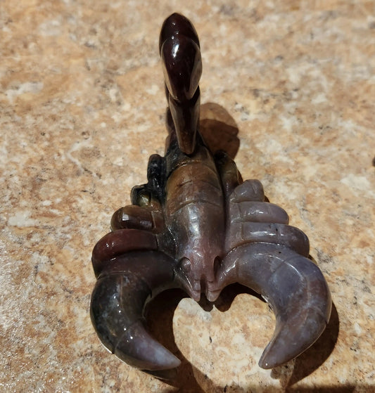 Carved Ocean Jasper Scorpion Etsy