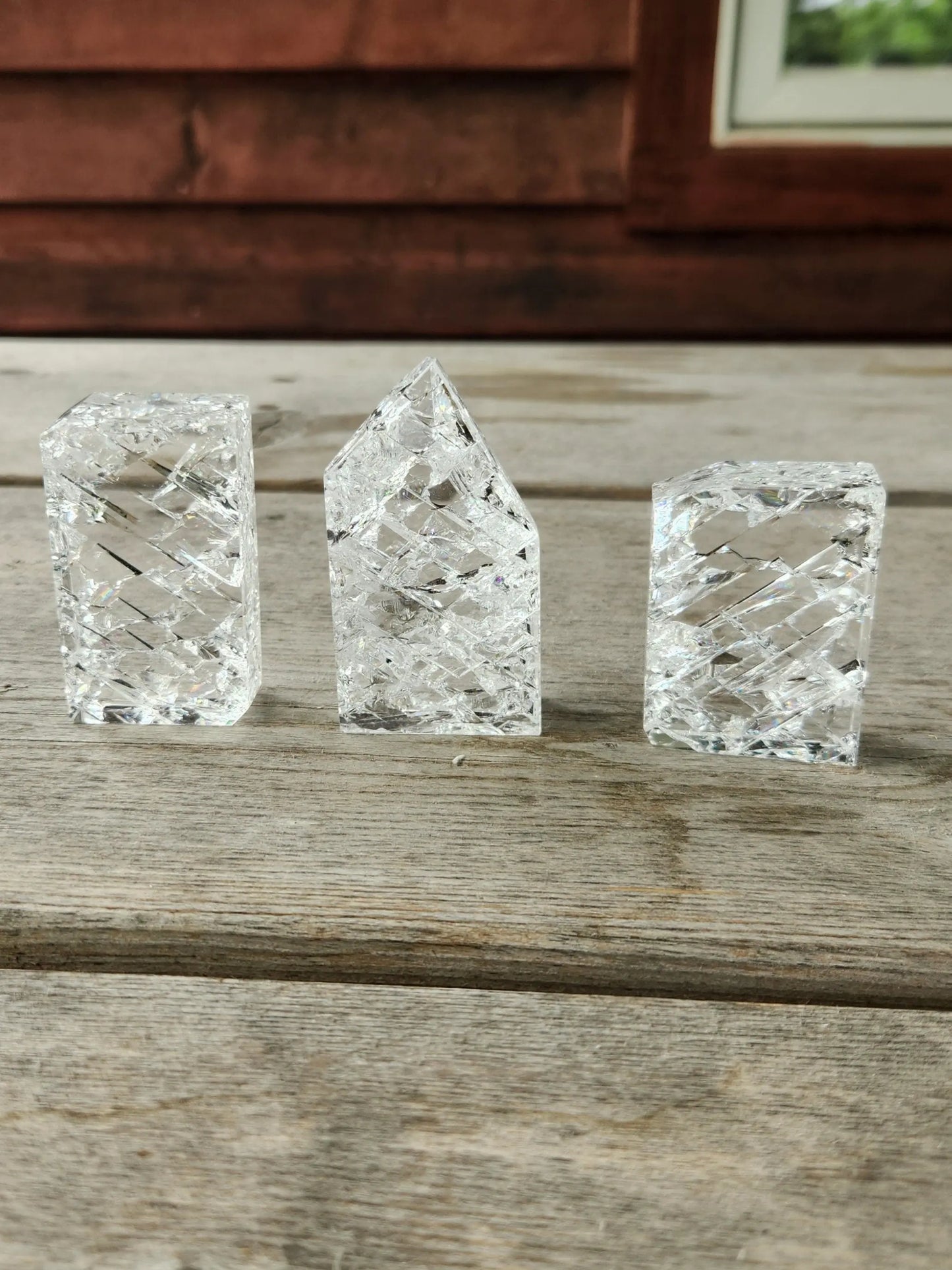 Fire and Ice Crystal Tower Cracked Quartz Etsy