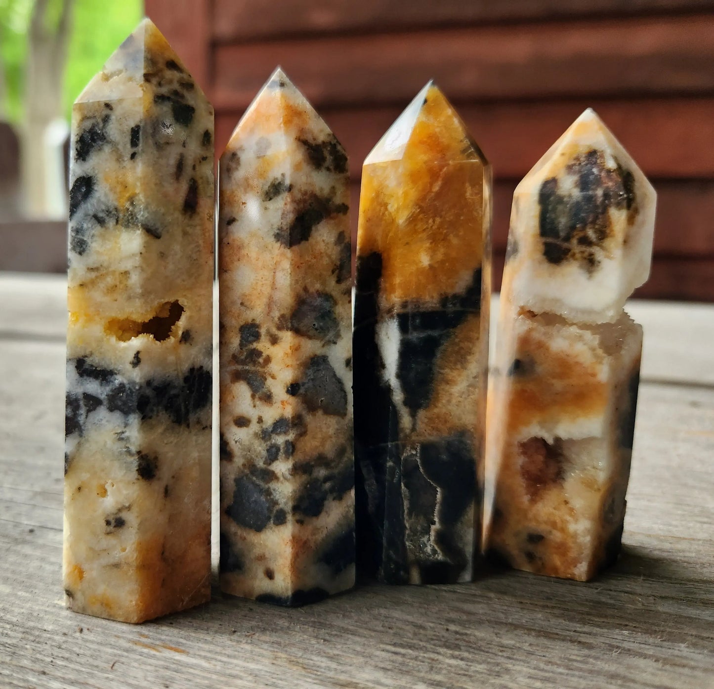 Tiger Skin Jasper Carved Crystal , Geology lovers, Beige and tan striped bands , Spiritual grounding Etsy