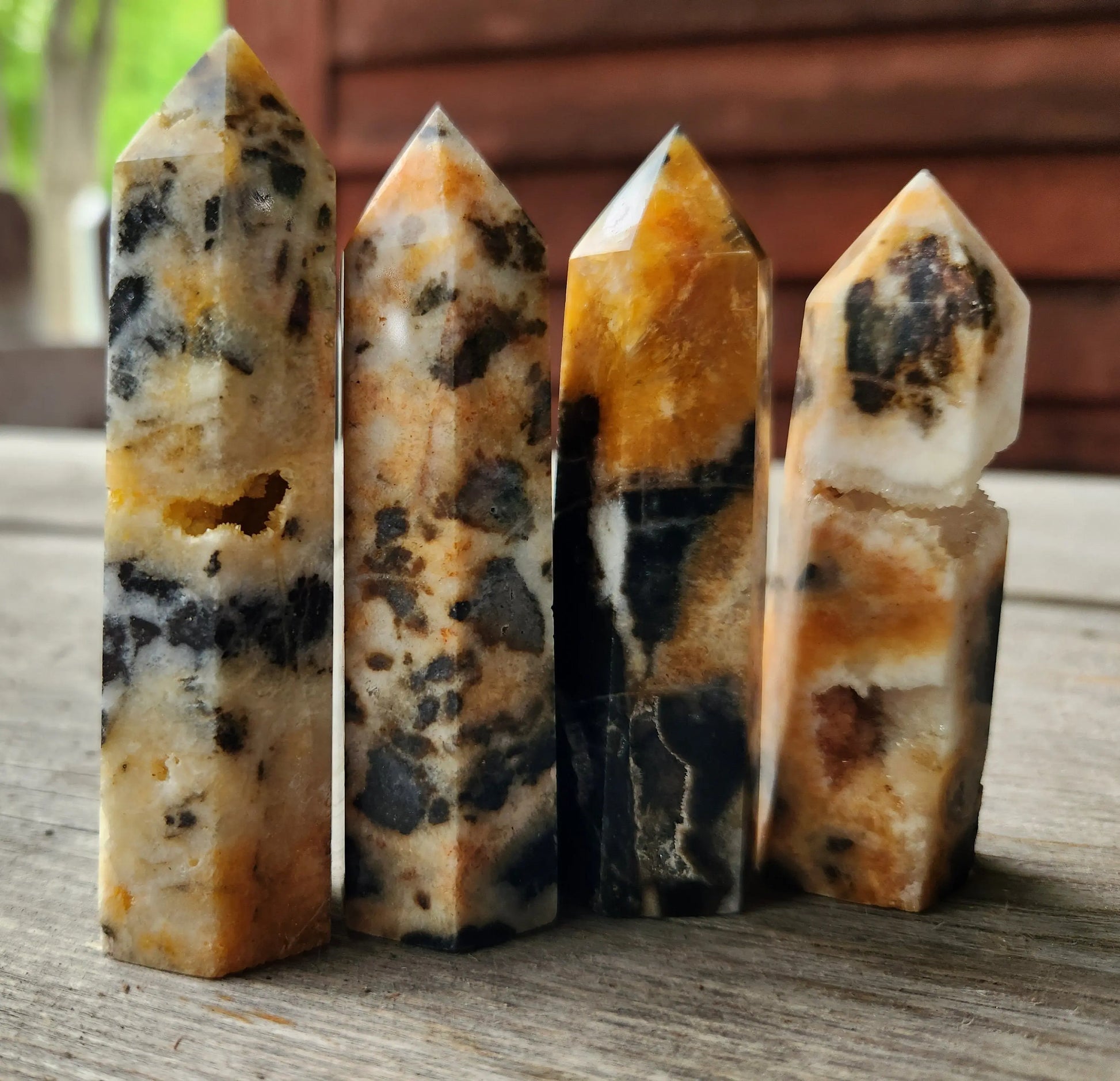 Tiger Skin Jasper Carved Crystal , Geology lovers, Beige and tan striped bands , Spiritual grounding Etsy