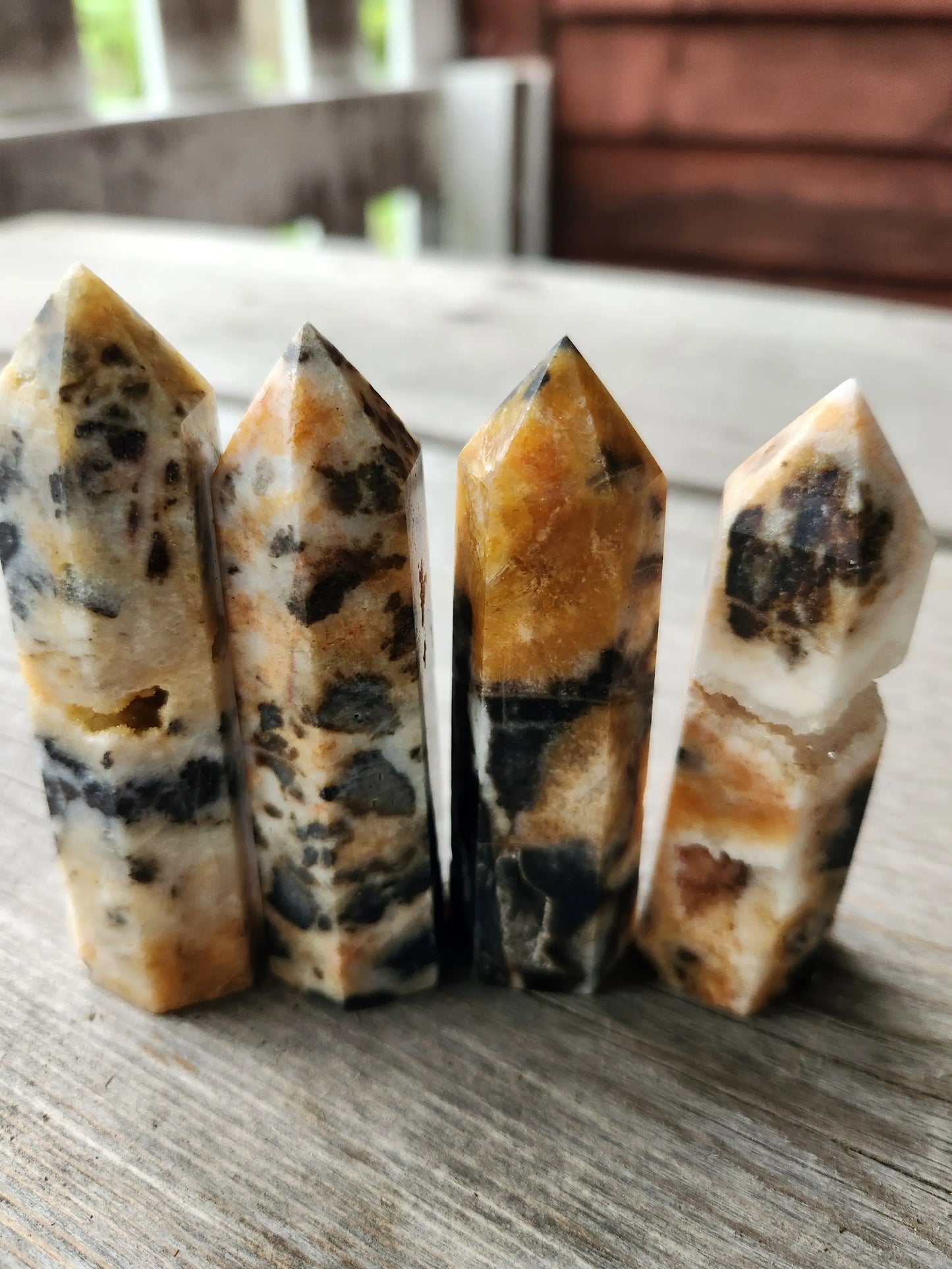 Tiger Skin Jasper Carved Crystal , Geology lovers, Beige and tan striped bands , Spiritual grounding Etsy