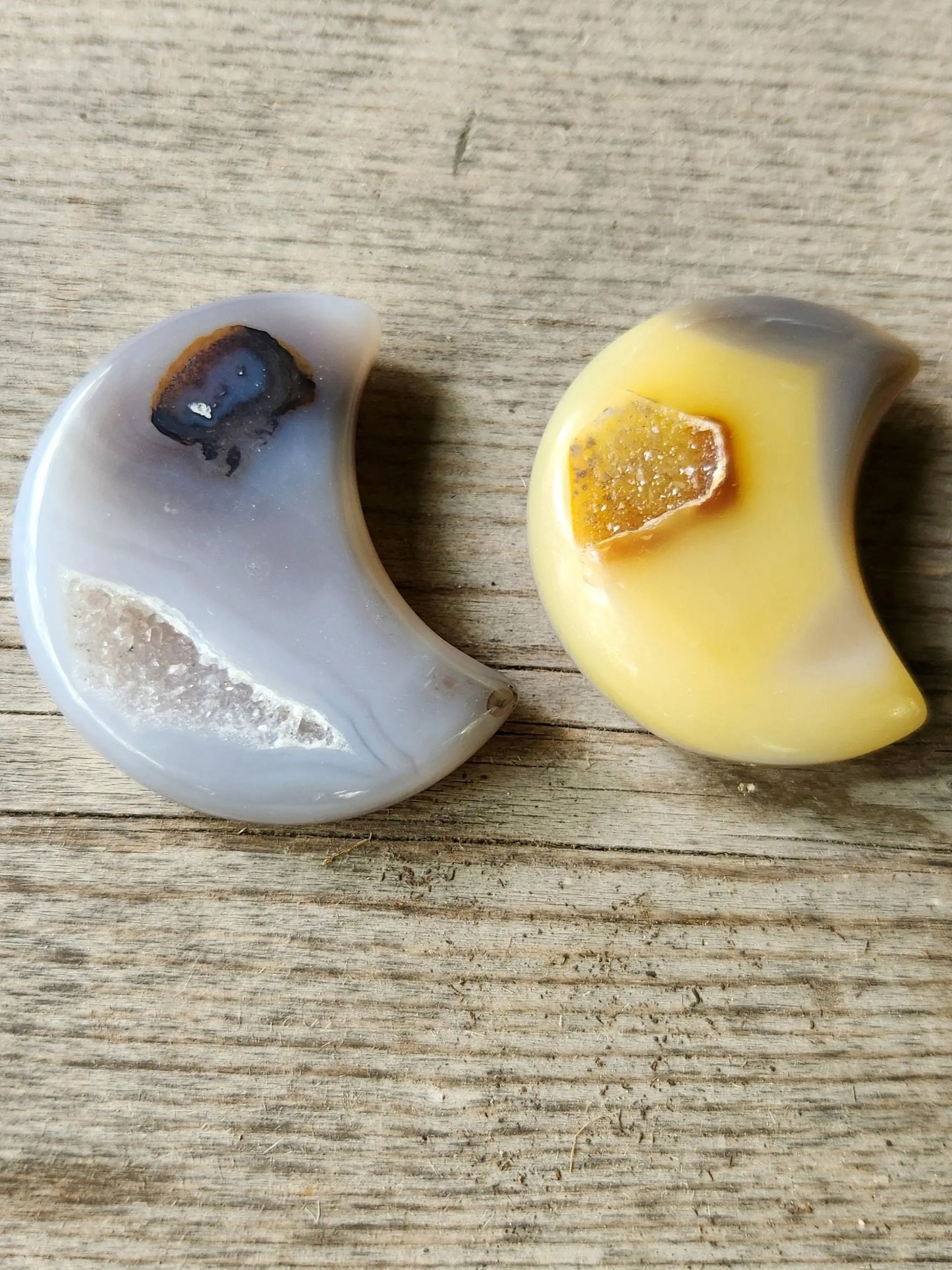 Carved Moon Druzy Agate - Planet Jordan Jewels