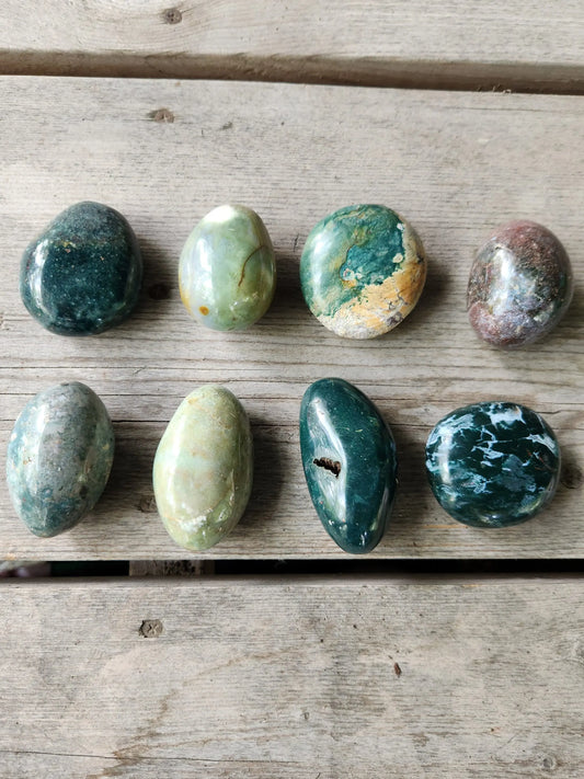Ocean Jasper Palm Stone, Calming Healing Crystal, Uplifting Energy, Self-Confidence Insight Etsy
