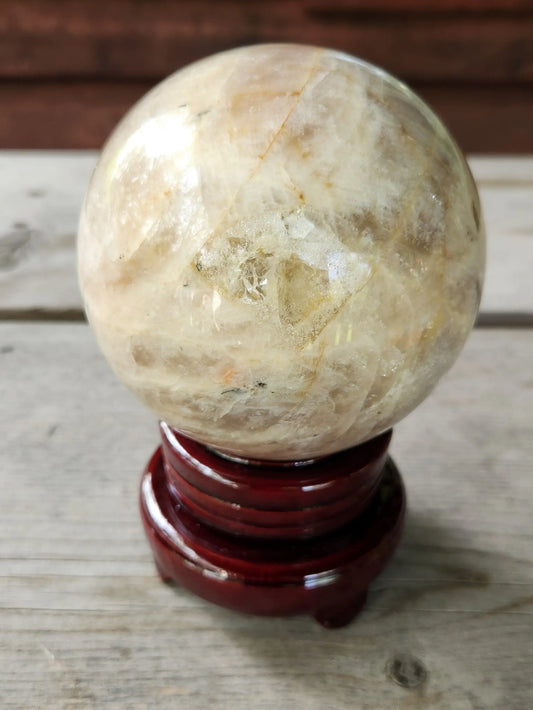 Large Polished Peach Moonstone Sphere - Planet Jordan Jewels