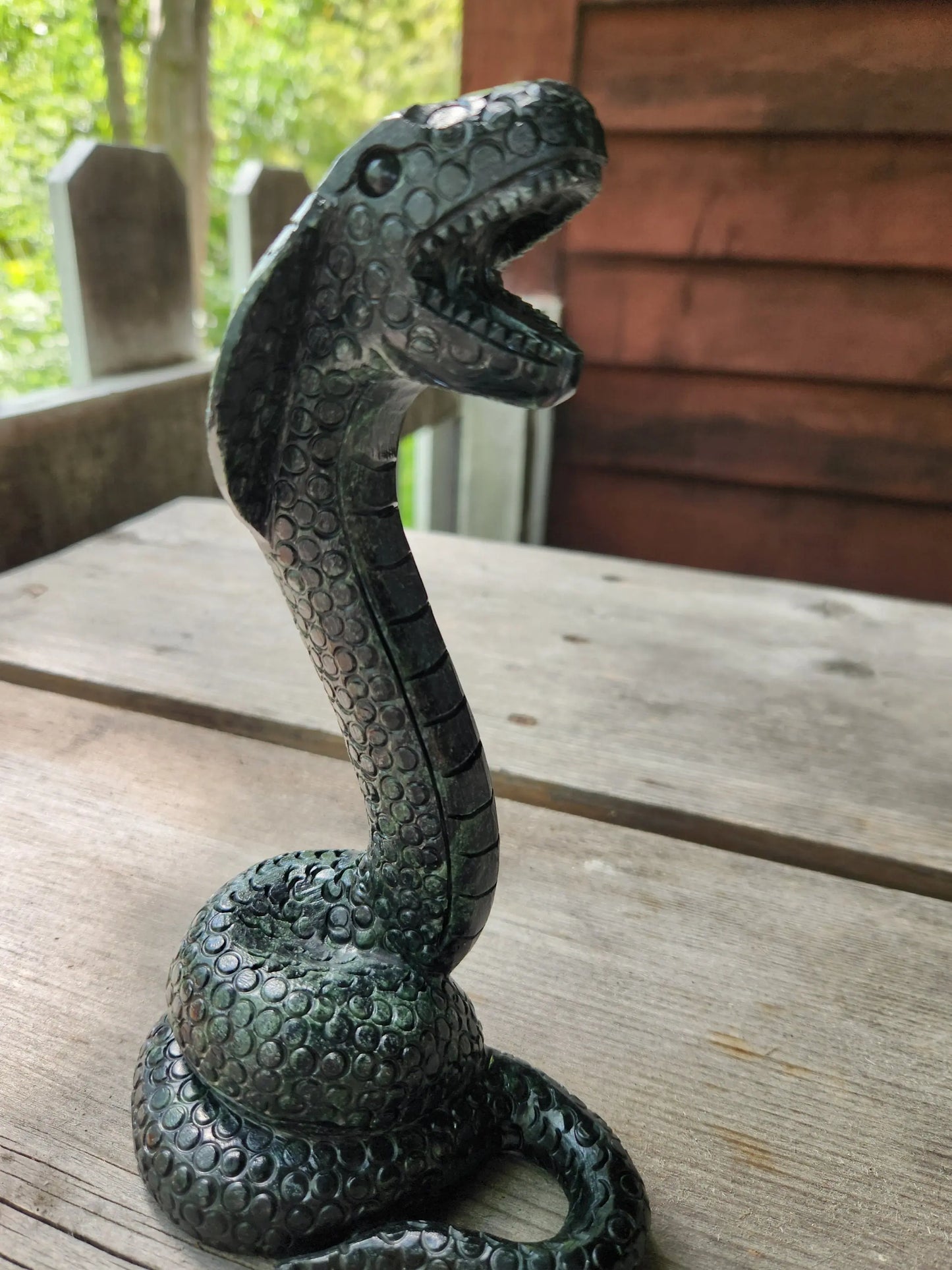 Serpentine Jade Cobra Figurine, Crystal Animal, Snake Statue, Etsy