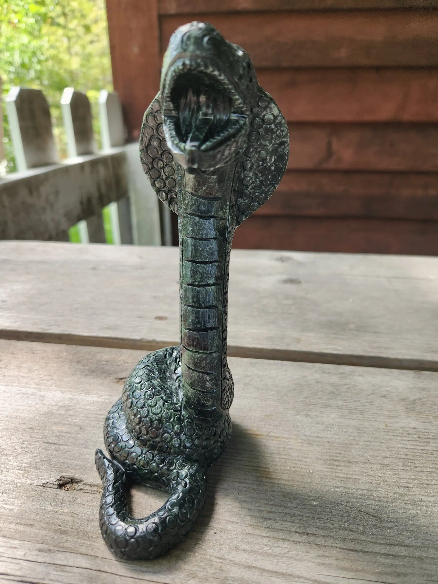 Serpentine Jade Cobra Figurine, Crystal Animal, Snake Statue, Etsy