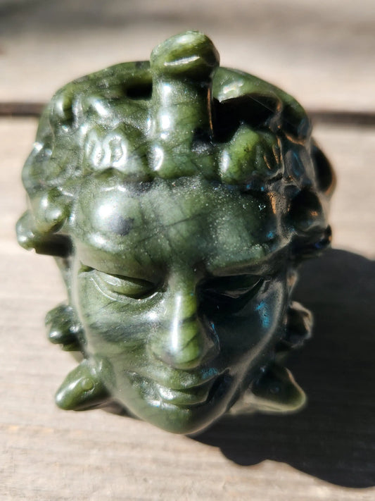 Green Jadeite Medusa Head Etsy
