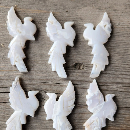 Snow Agate Phoenix Bird, Carved Snow Agate, Carved Crystal Phoenix, Crystal Bird, Snow White Bird, Phoenix Gift Etsy