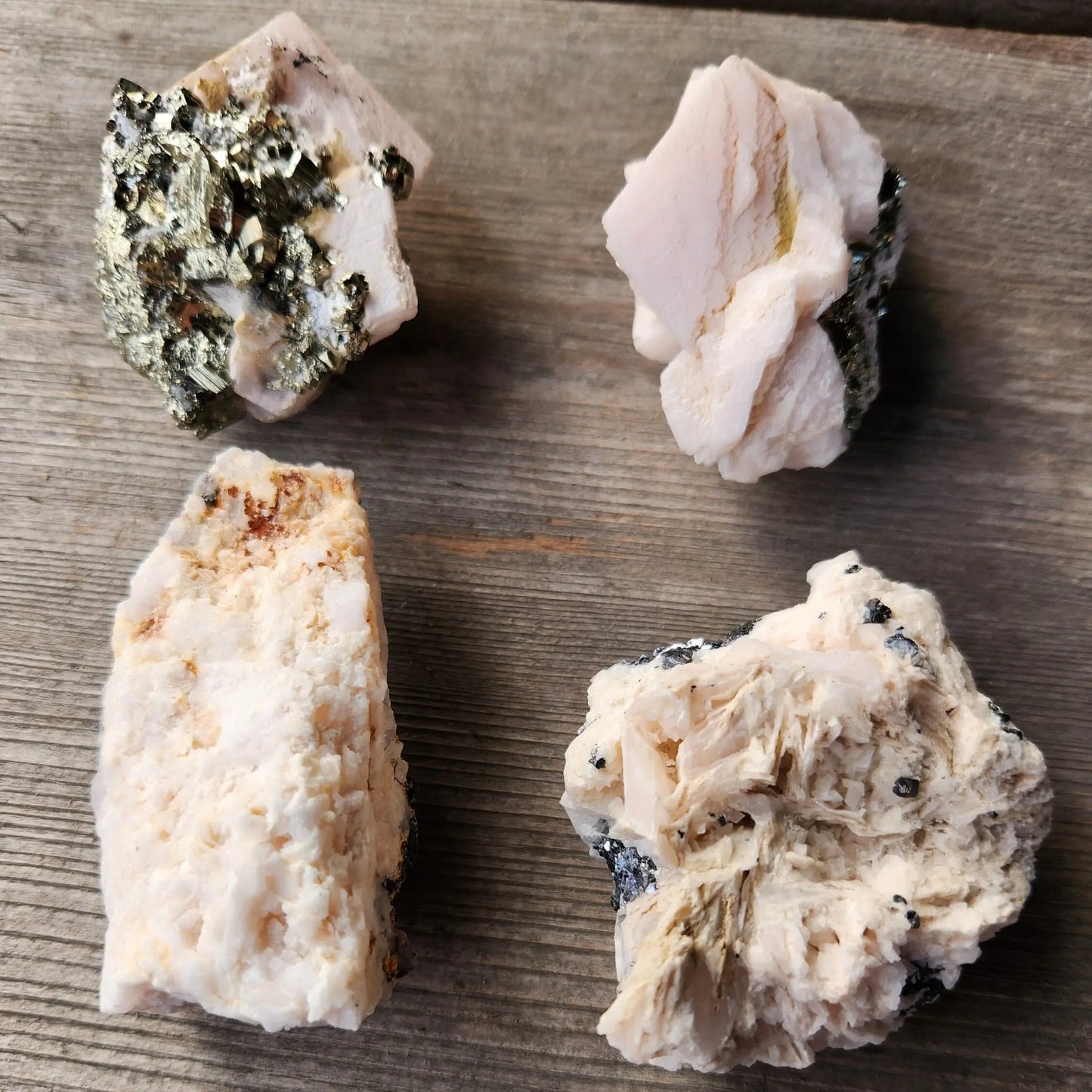 Rare Raw Pink Calcite and Pyrite with Hematite and Specularite UV Reactive Etsy