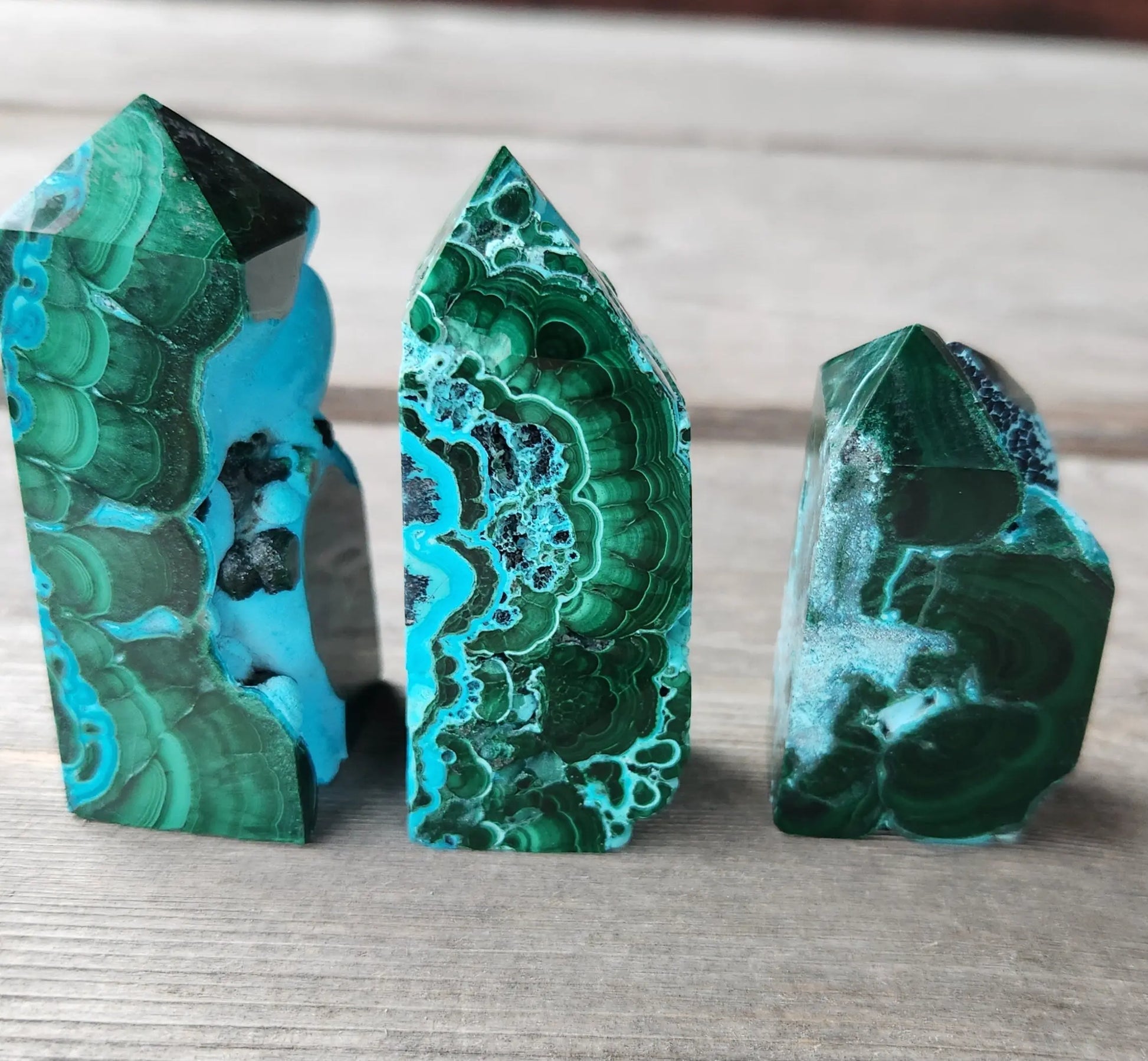 Chrysocolla Tower, Blue Green Crystal, Polished Wand,crystal obelisk,malachite mix Etsy