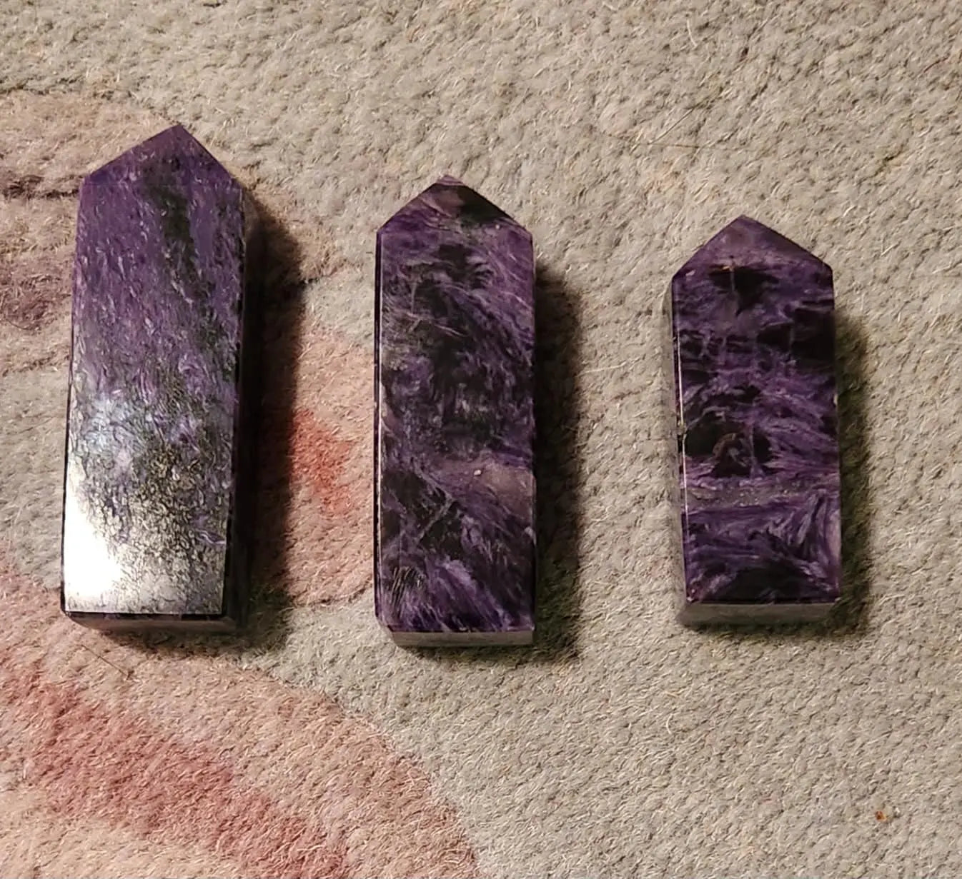 Charoite Towers, Iridescent Purple Mineral, Mini Crystal Points Etsy