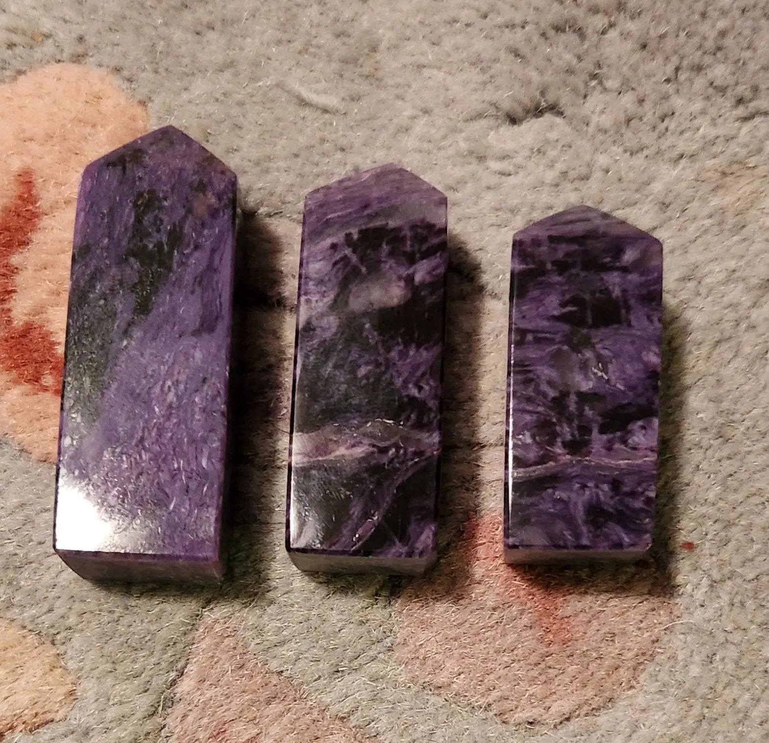 Charoite Towers, Iridescent Purple Mineral, Mini Crystal Points Etsy
