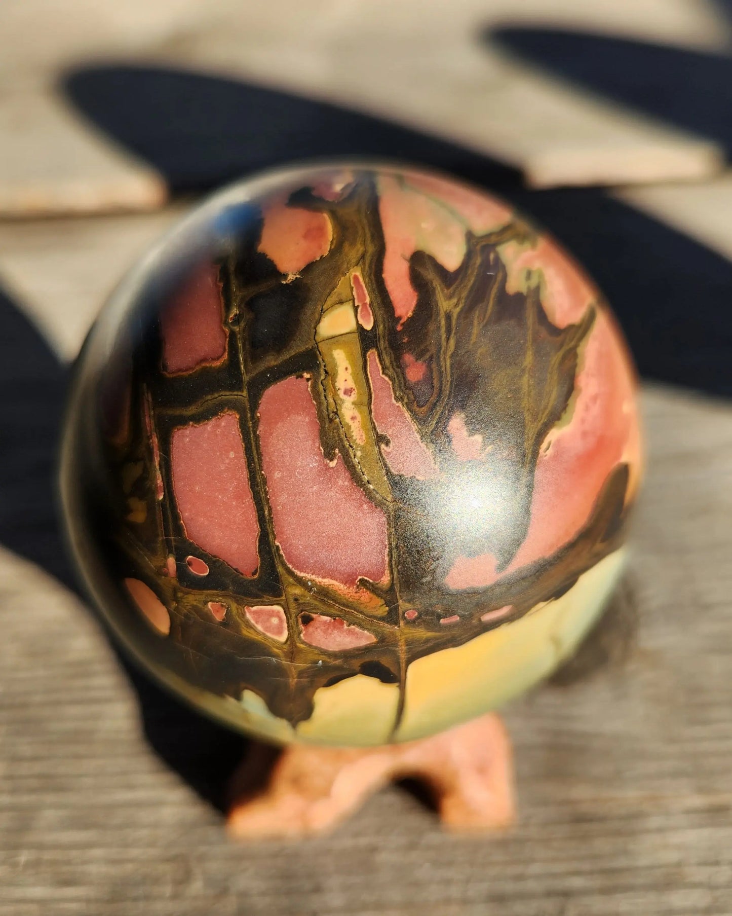 Cherry Creek Jasper Sphere with Wooden Stand Etsy