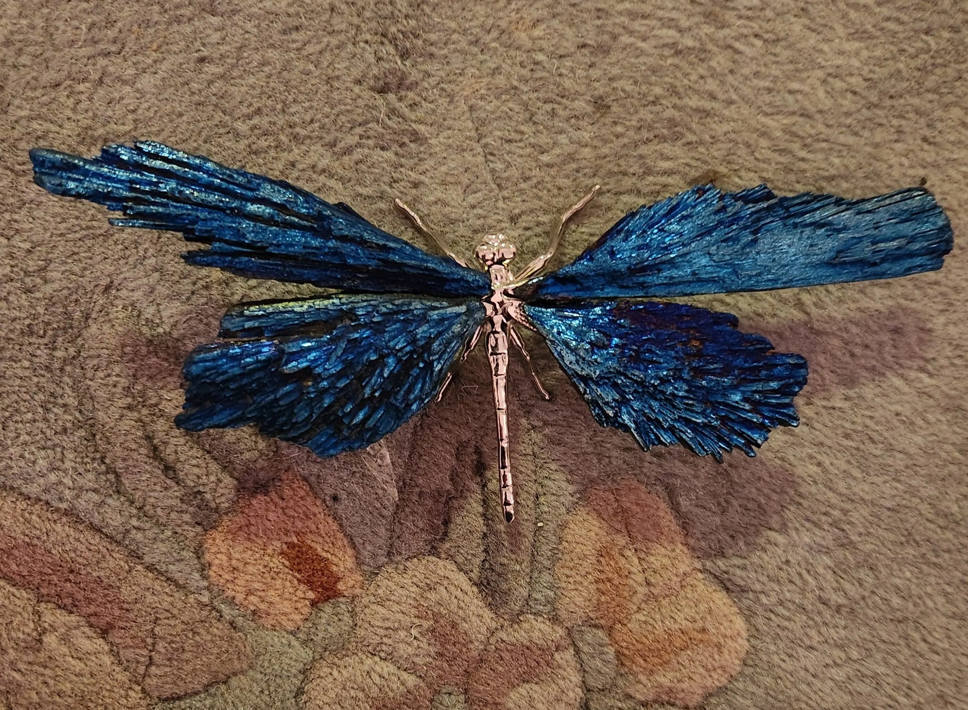 Aura Kyanite Crystal Dragonfly, Peacock, Blue, Purple Kyanite Crystal with Titanium Aura, Healing Decor Gift , Metaphysical Properties Etsy