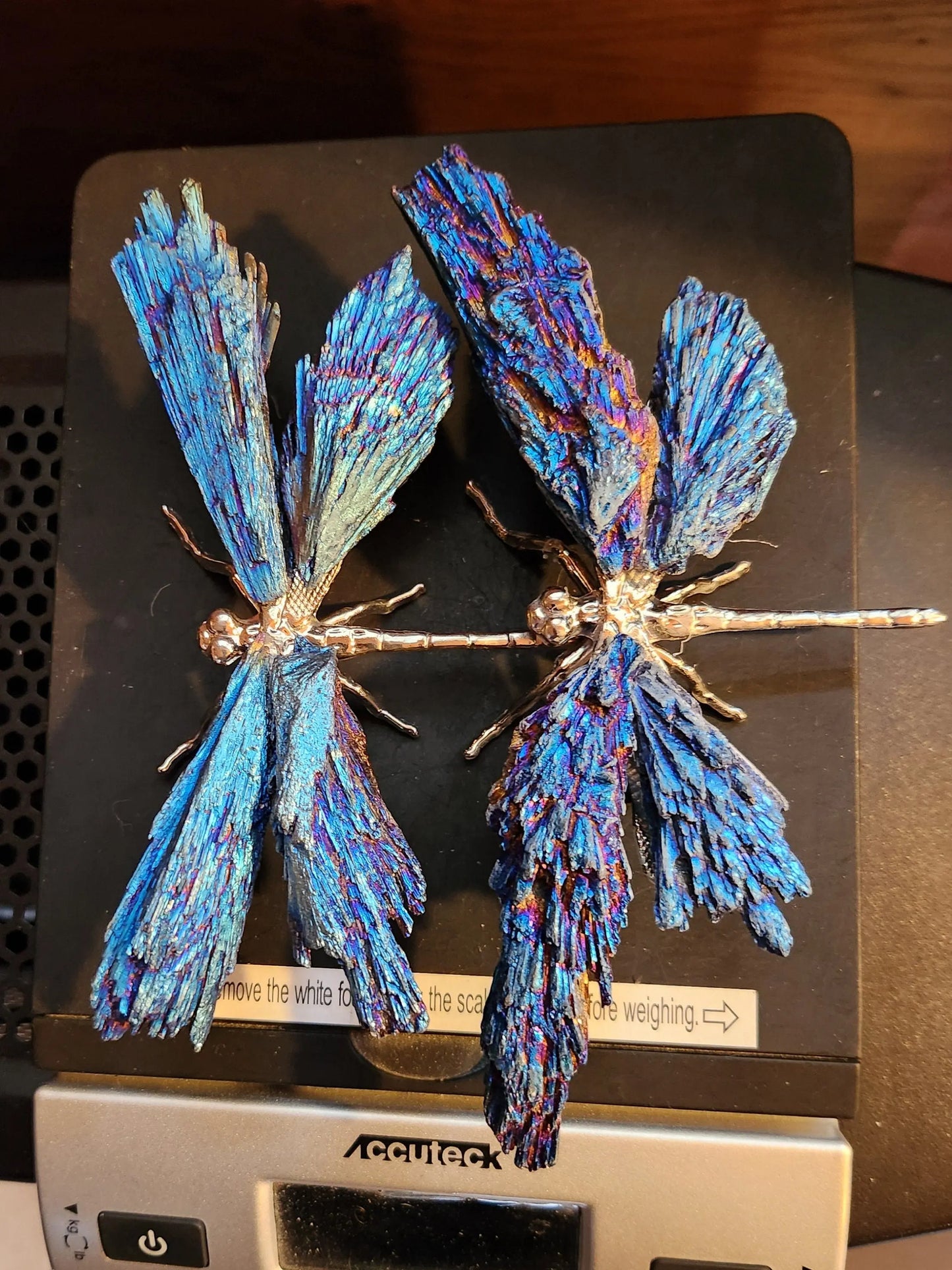 Aura Kyanite Crystal Dragonfly, Peacock, Blue, Purple Kyanite Crystal with Titanium Aura, Healing Decor Gift , Metaphysical Properties Etsy