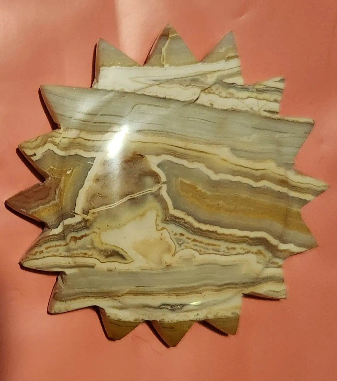 Crazy Lace Agate Sun Carving Etsy
