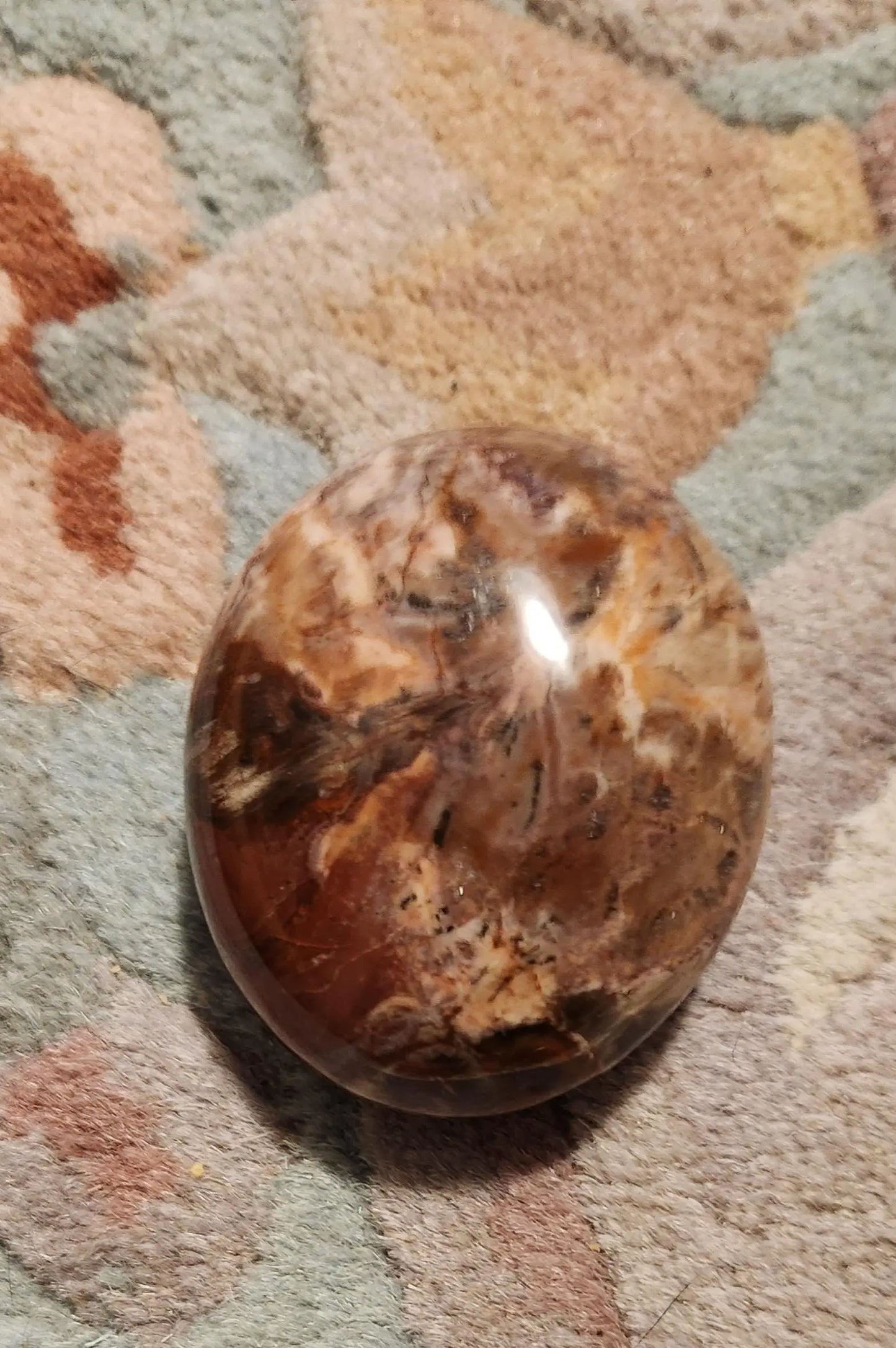 Petrified Fossilized Wood Palm Stones, Tumbled Stones, Healing Stones, Crystals, Healing Crystals, Earthy  Colors Browns Red Cream Orange Etsy