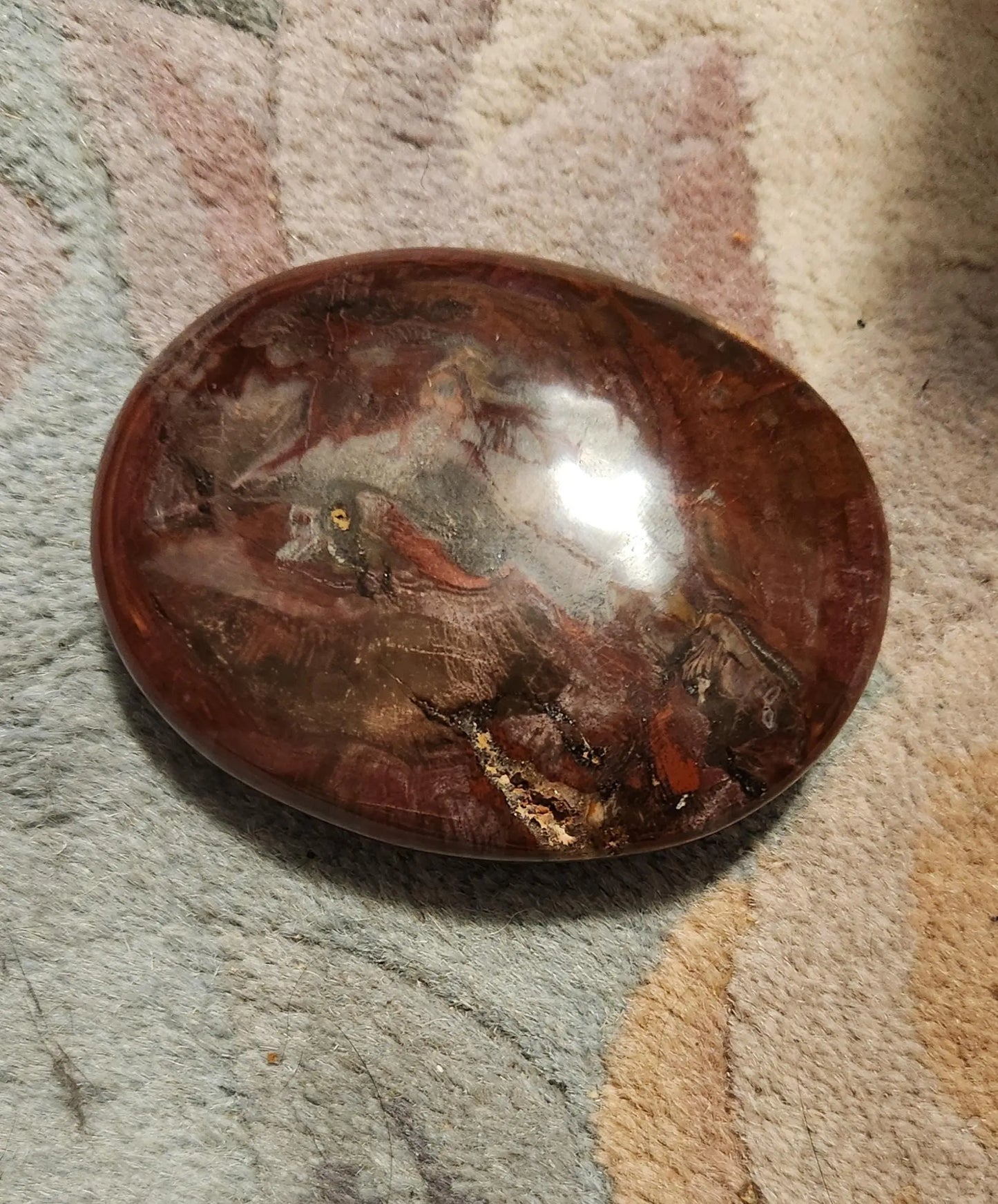 Petrified Fossilized Wood Palm Stones, Tumbled Stones, Healing Stones, Crystals, Healing Crystals, Earthy  Colors Browns Red Cream Orange Etsy