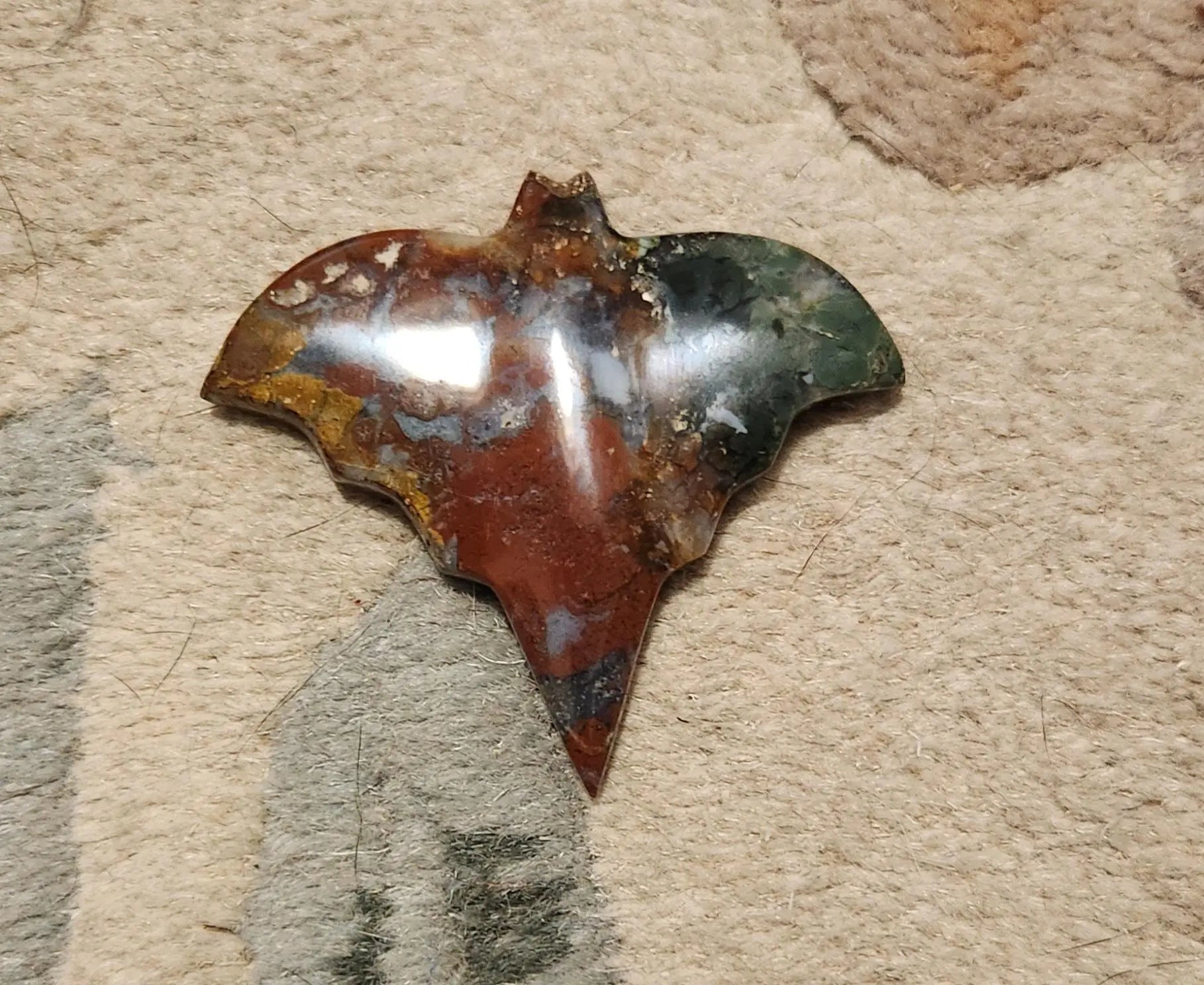 Bloodstone & Red Jasper Bat: Crystal Healing Stone (2.5 inch) Etsy