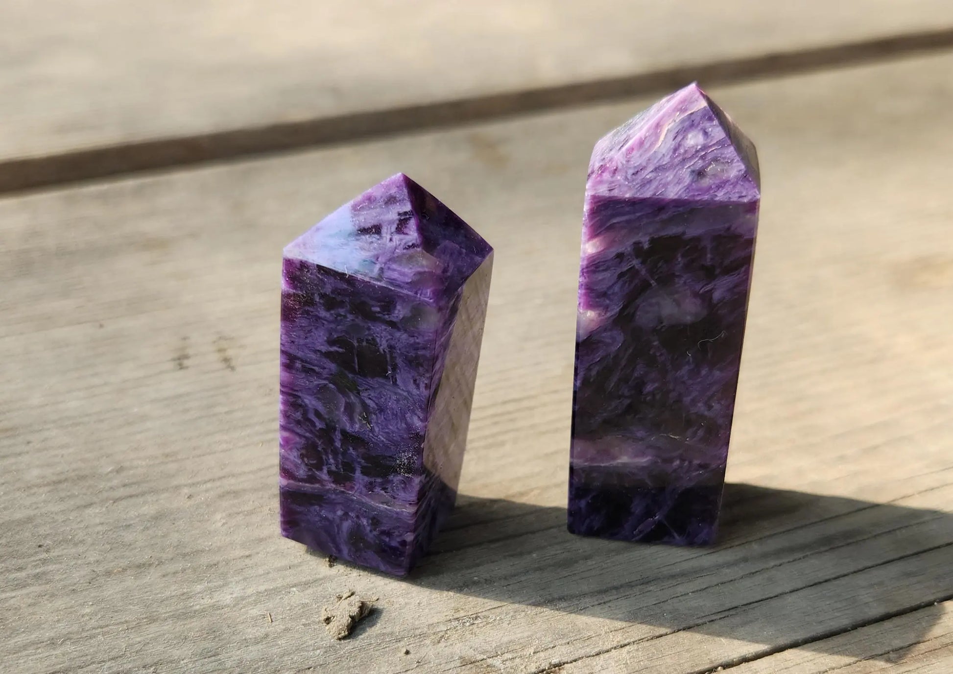 Charoite Towers, Iridescent Purple Mineral, Mini Crystal Points Etsy