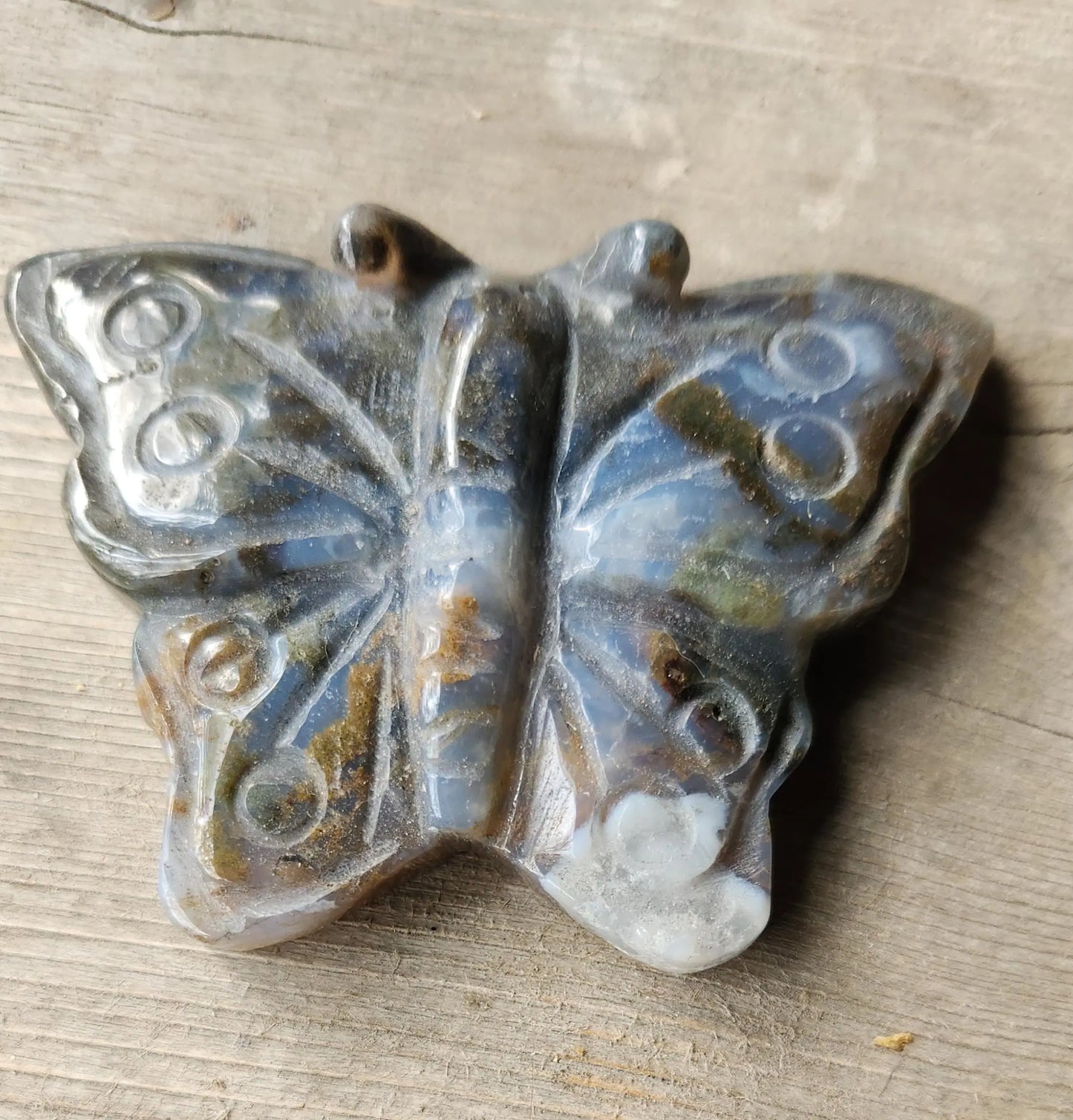 Ocean Jasper Butterfly Carving Etsy