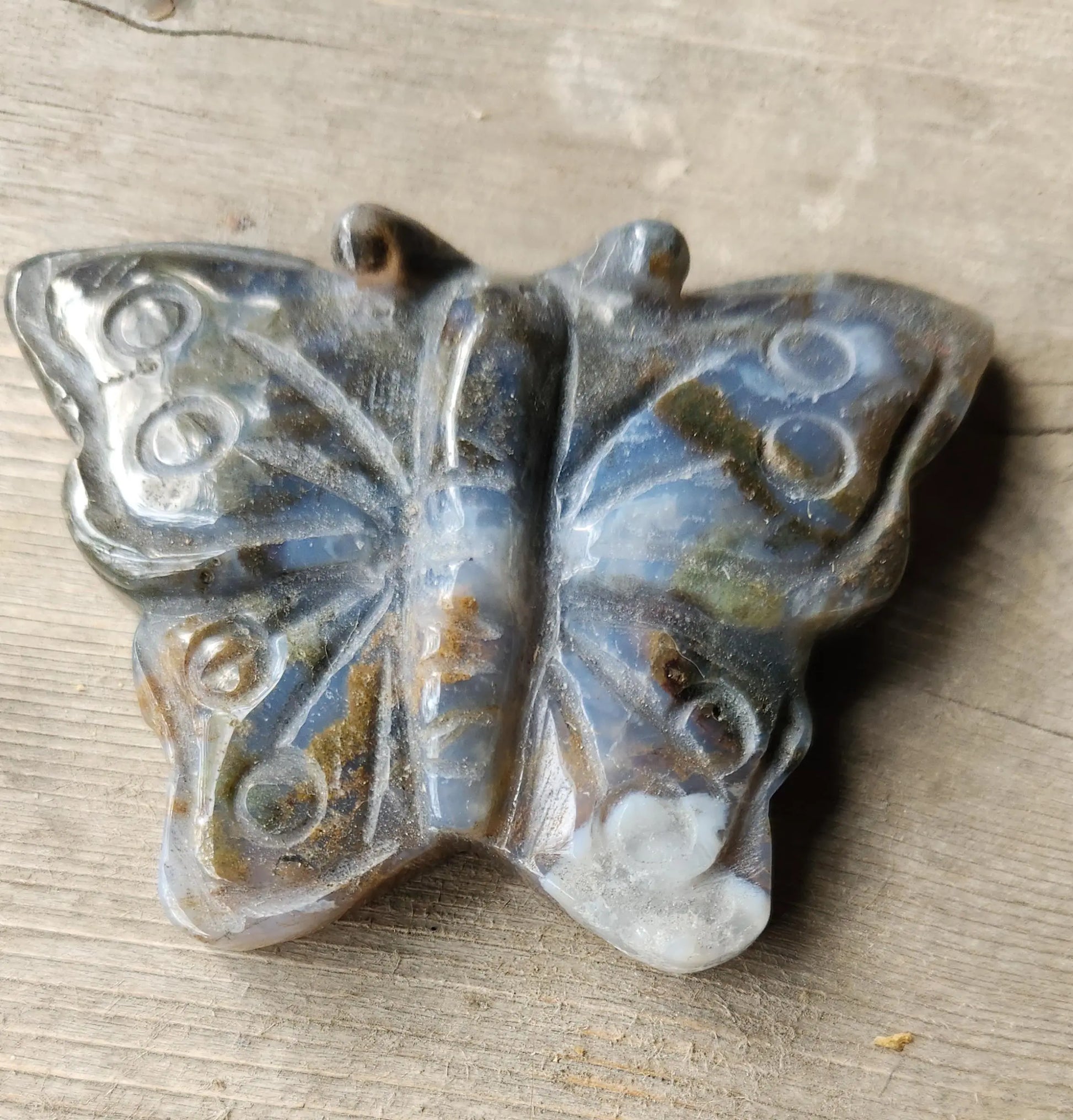 Ocean Jasper Butterfly Carving Etsy