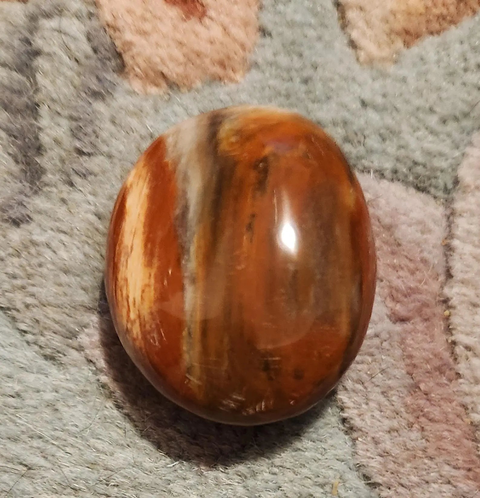 Petrified Fossilized Wood Palm Stones, Tumbled Stones, Healing Stones, Crystals, Healing Crystals, Earthy  Colors Browns Red Cream Orange Etsy