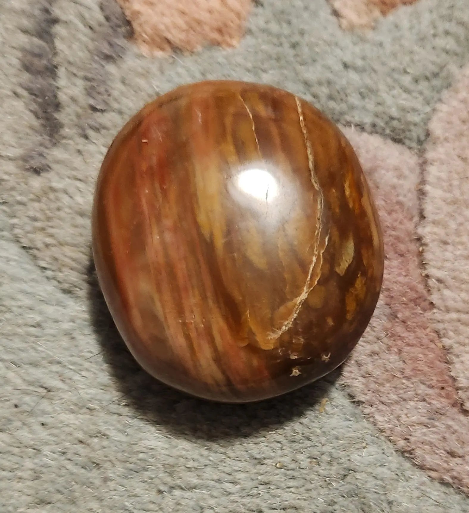 Petrified Fossilized Wood Palm Stones, Tumbled Stones, Healing Stones, Crystals, Healing Crystals, Earthy  Colors Browns Red Cream Orange Etsy