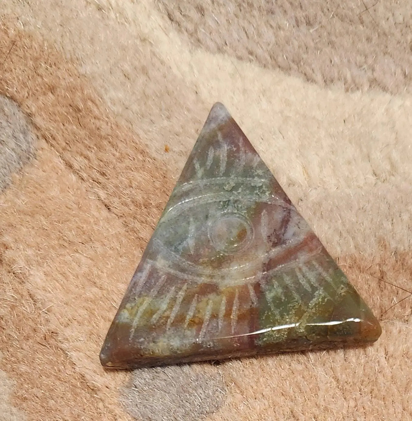 Eye of Providence Carved Crystal Triangular Stones Ocean Jasper, Fluorite, Tai Chi Stone Spiritual Protection Etsy